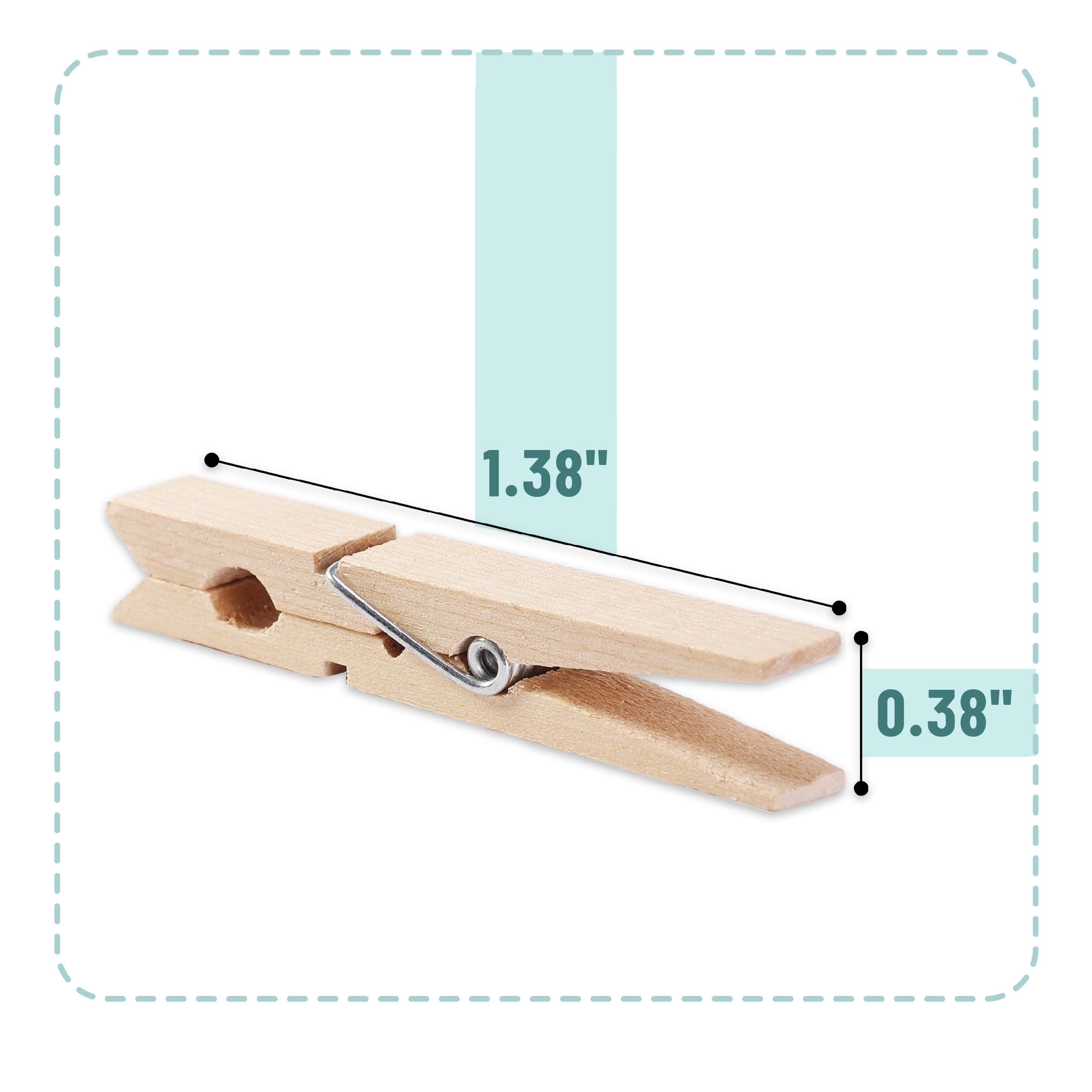 Mr. Pen- Wooden Clothes Pins, Natural Wood, 132 Pcs, 1.4 Inch, Mini Clothes Pins For Hanging Pictures, Small Clothes Pins Wood,