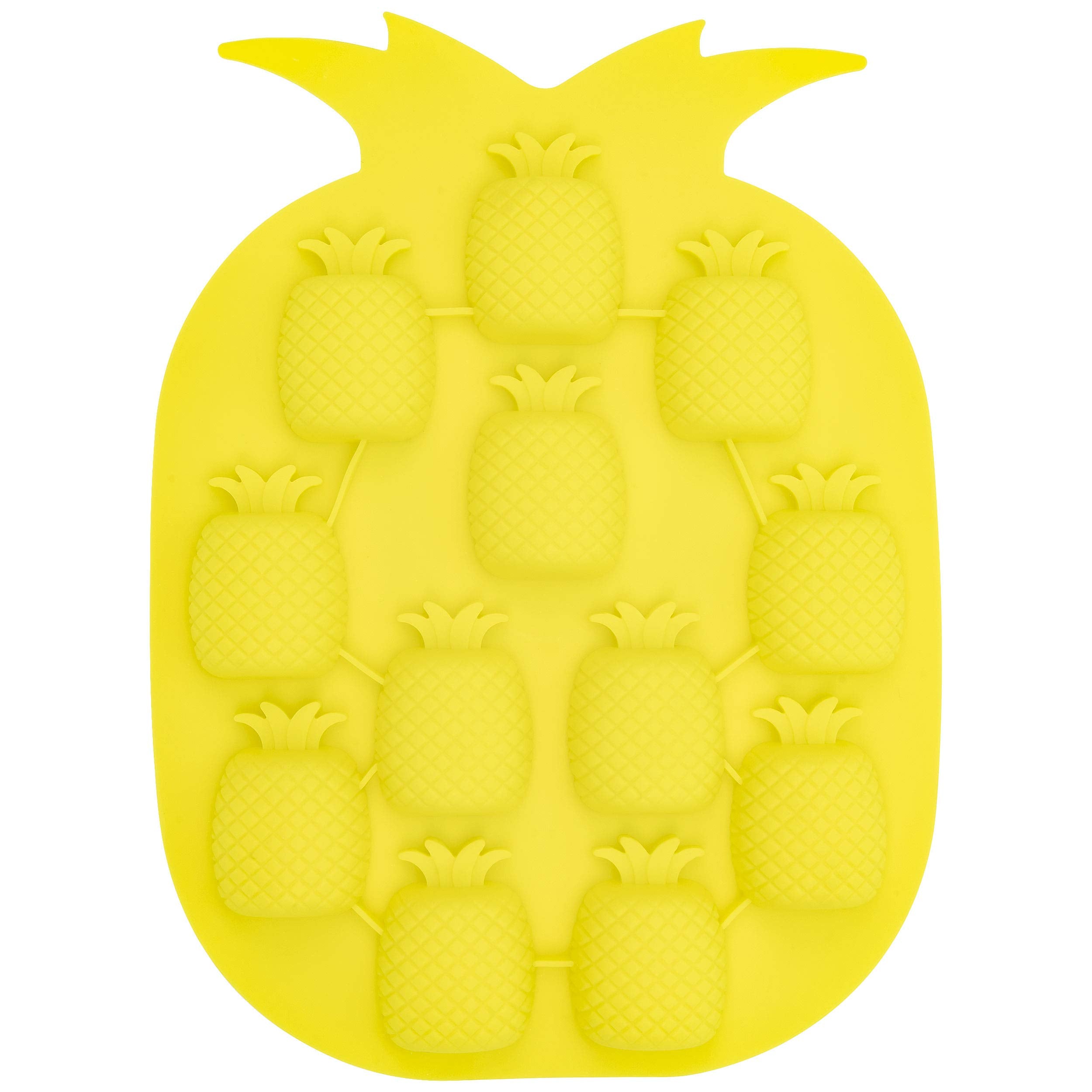 Pineapple Shaped Ice Cube Tray, Yellow - Fairly Odd Novelties - Funny Tropical Fruit Drink Ice Molds