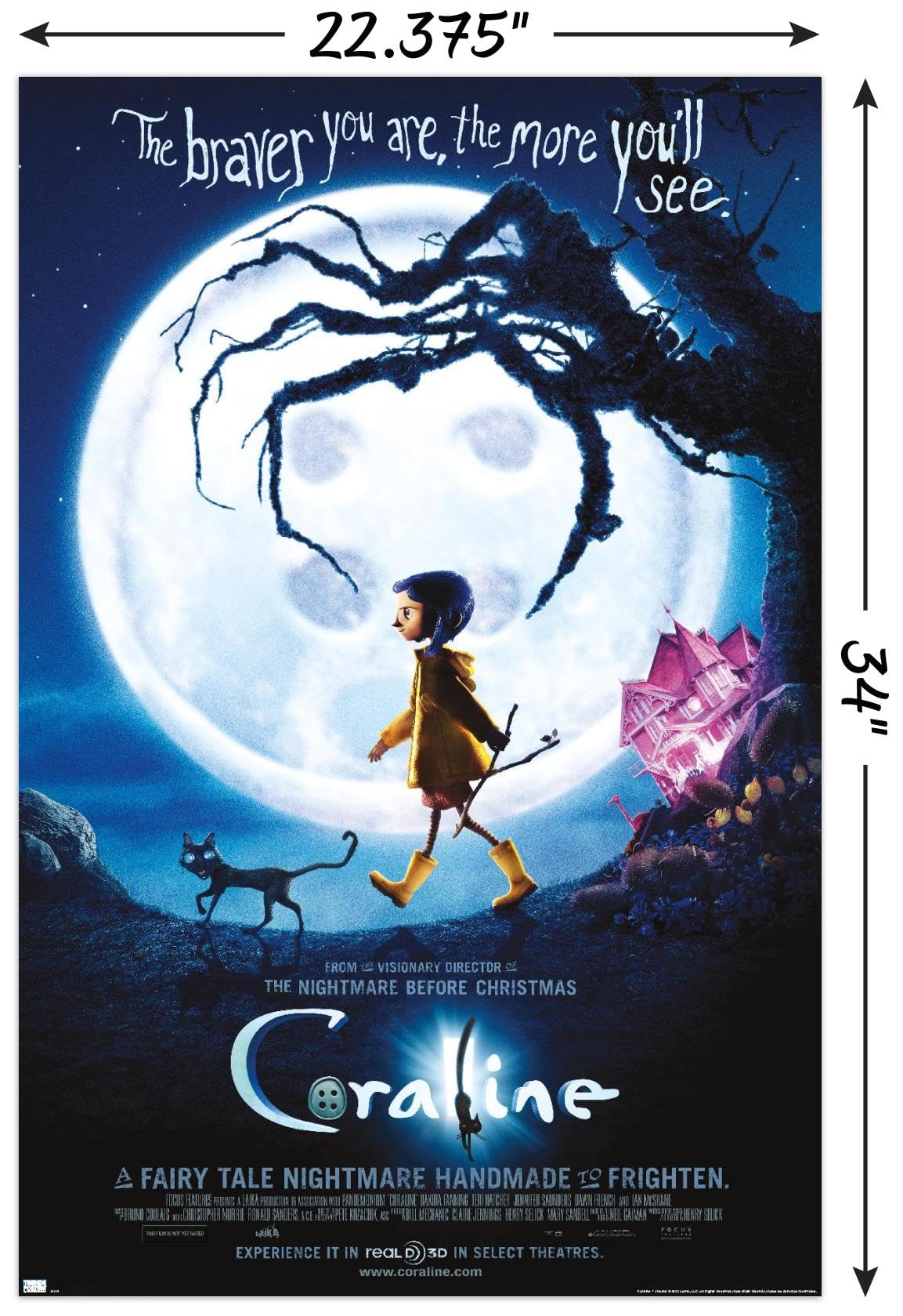 Trends International Coraline - Braver One Sheet Wall Poster, 34L X 22.4W, Unframed Version