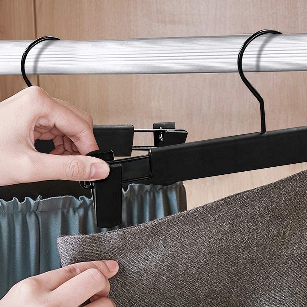 Lamitocs 30 Pack Skirt Hangers,Pants Hangers With Clips,360  Swivel Hooks Space Saving Hangers For Pants, Skirts, Clothes, Jeans