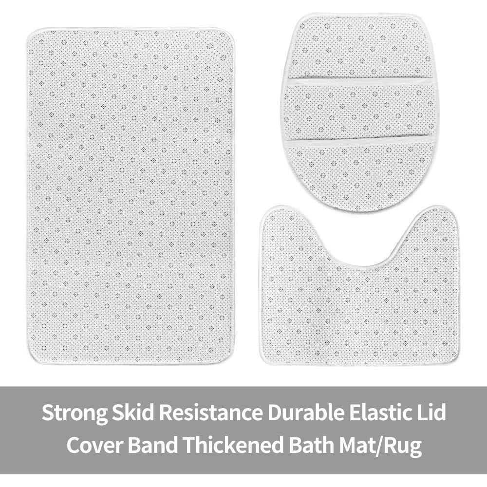 Lokmu 4 Pcs Shower Curtain Sets With Non-Slip Rugs,Toilet Lid Cover And Bath Mat,Colorful Blocks Waterproof Shower Curtain With