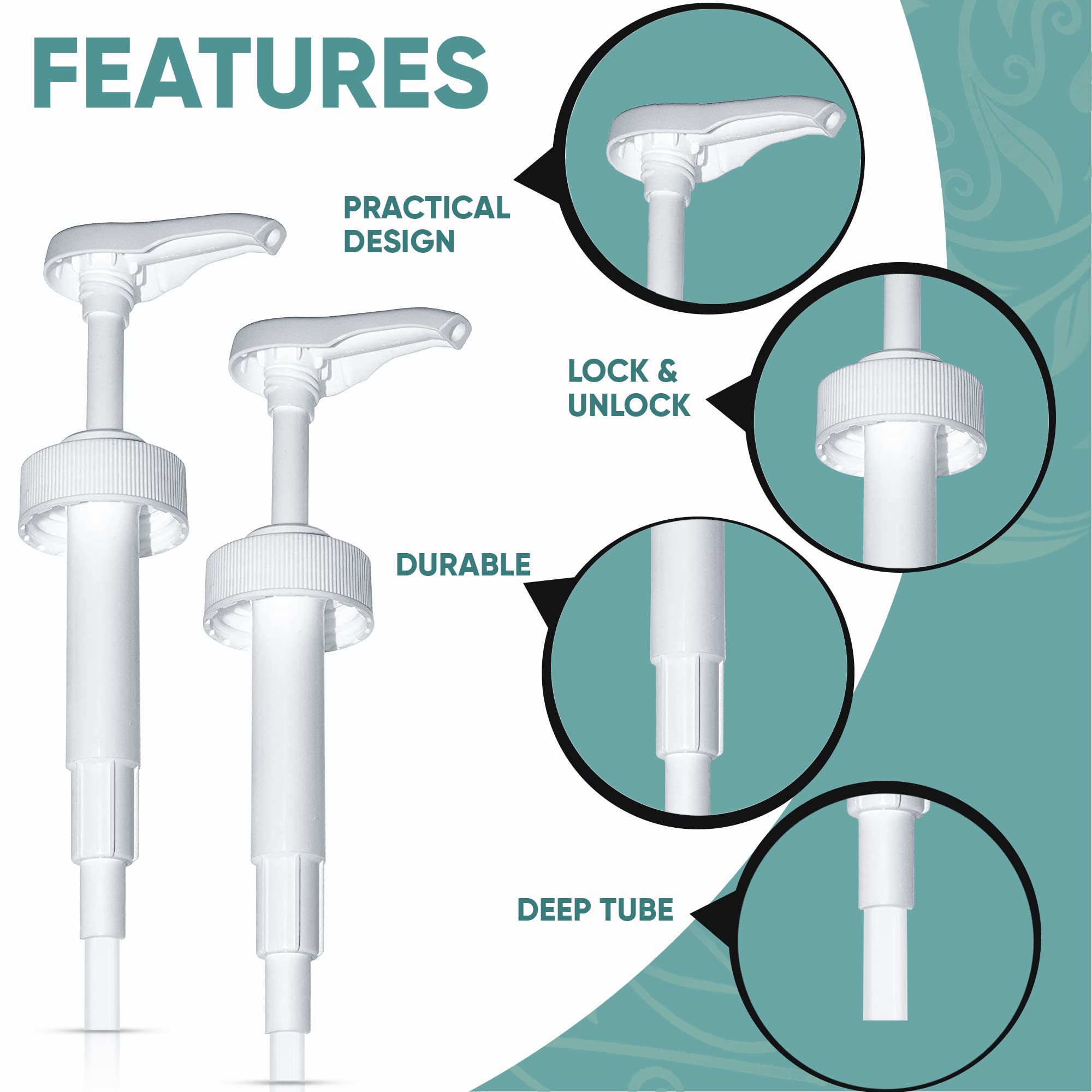 Gallon Pump Dispenser - For Plastic Or Glass Bottles - Heavy-Duty Leak Proof For Commercial And Household Use - Plastic Pump For
