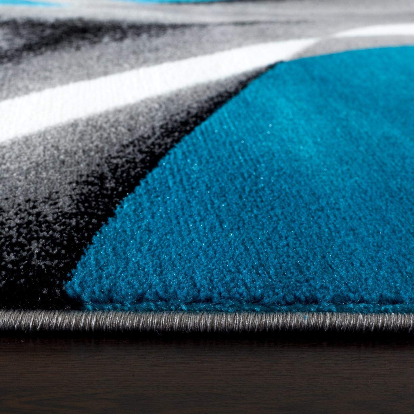 Persian Rugs 2305 Turquoise White Swirlss 22 x 74 Runner Modern Abstract Area Rug Carpet