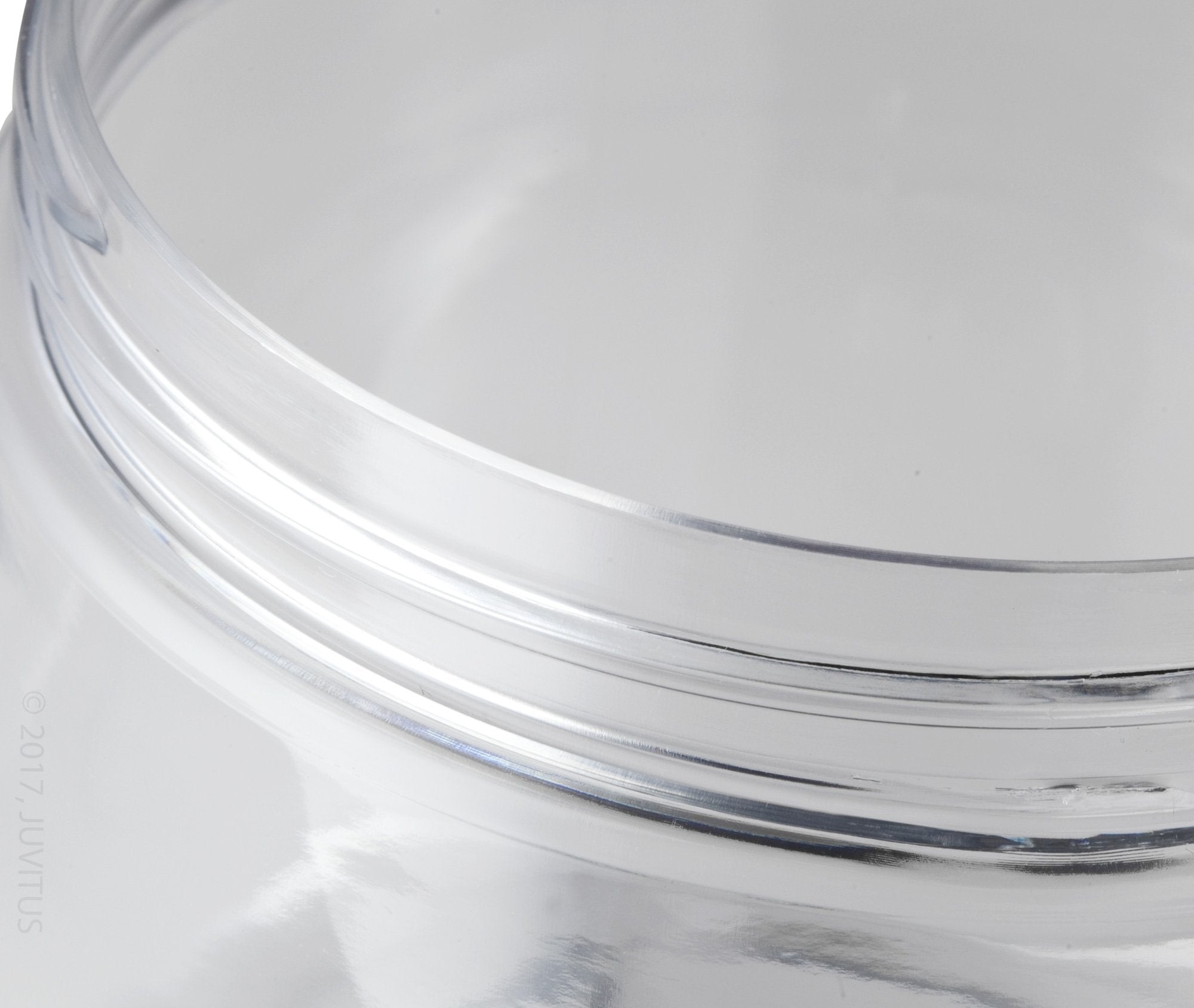 16 Oz Clear Pet Plastic (Bpa Free) Large Refillable Jar With Black Smooth Lids (6 Pack)