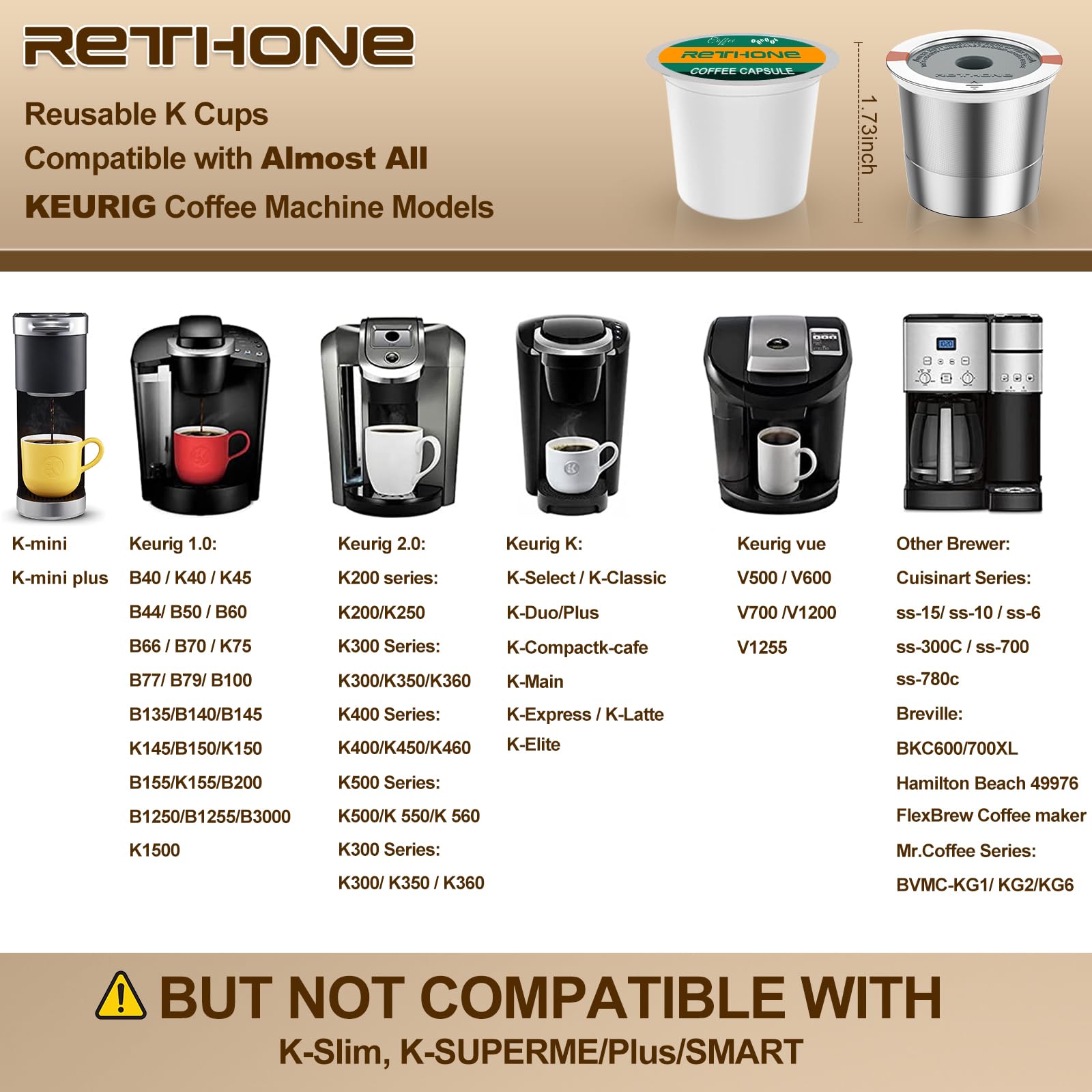 Reusable K Cups Coffee Filter  Stainless Steel K Cup Reusable Coffee Pods Filters for Keurig 1.0 & 2.0 Coffee Makers (4 pack)