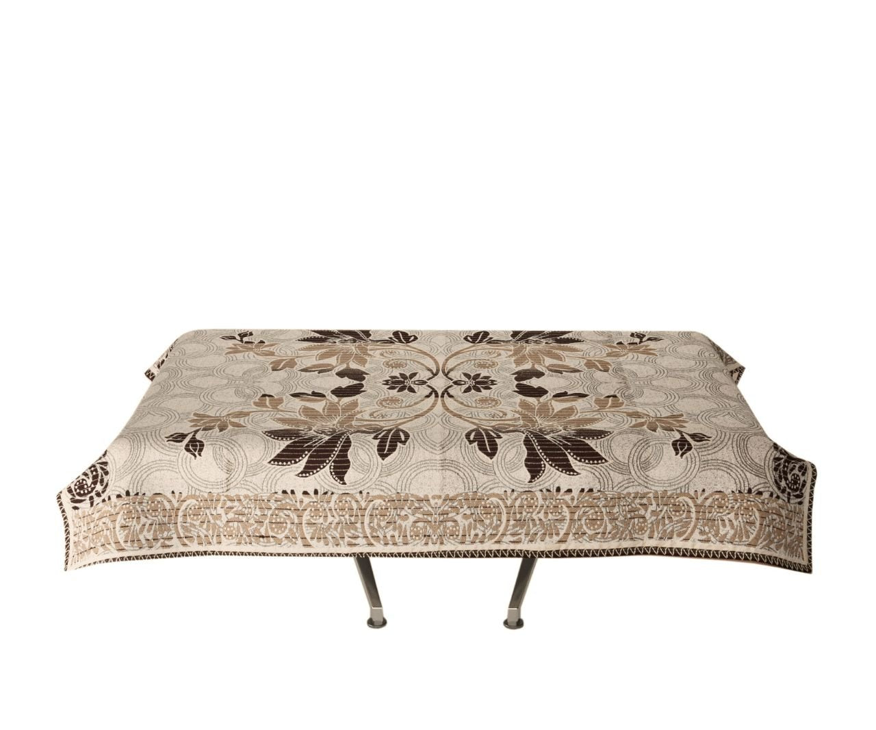 Ab Home Decor 450 TC Center Table Cover Cloth 4 Seater for Living RoomBrown