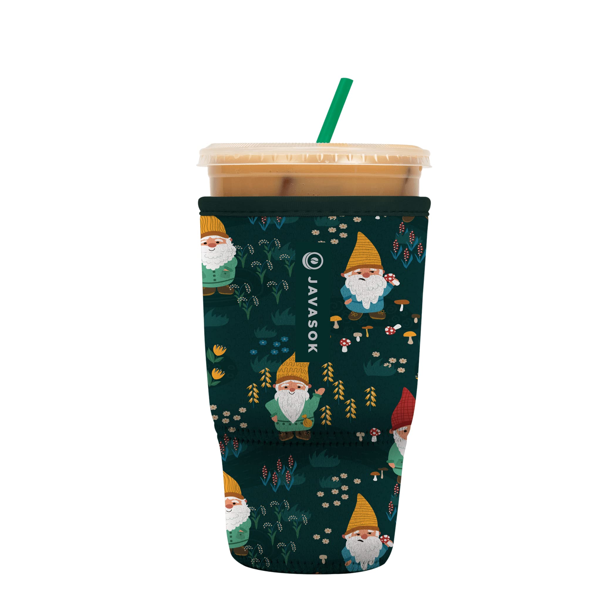 Sok It Java Sok Iced Coffee & Cold Soda Insulated Neoprene Cup Sleeve (Rollin with my Gnomies, Large: 30-32oz)