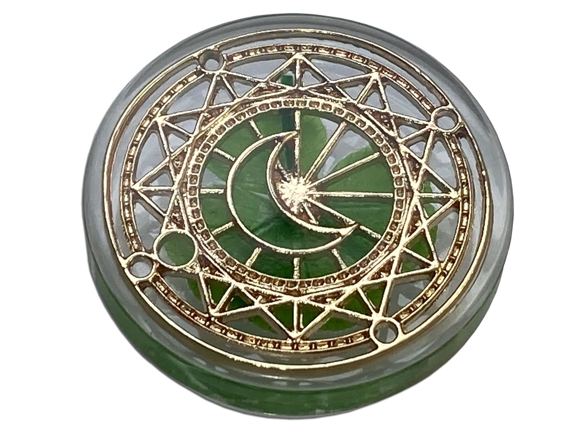 Real Four Leaf Clover Good Luck Pocket Token, Preserved, 1.25   , Including Metal Ornament (Magic Circle of The Moon)