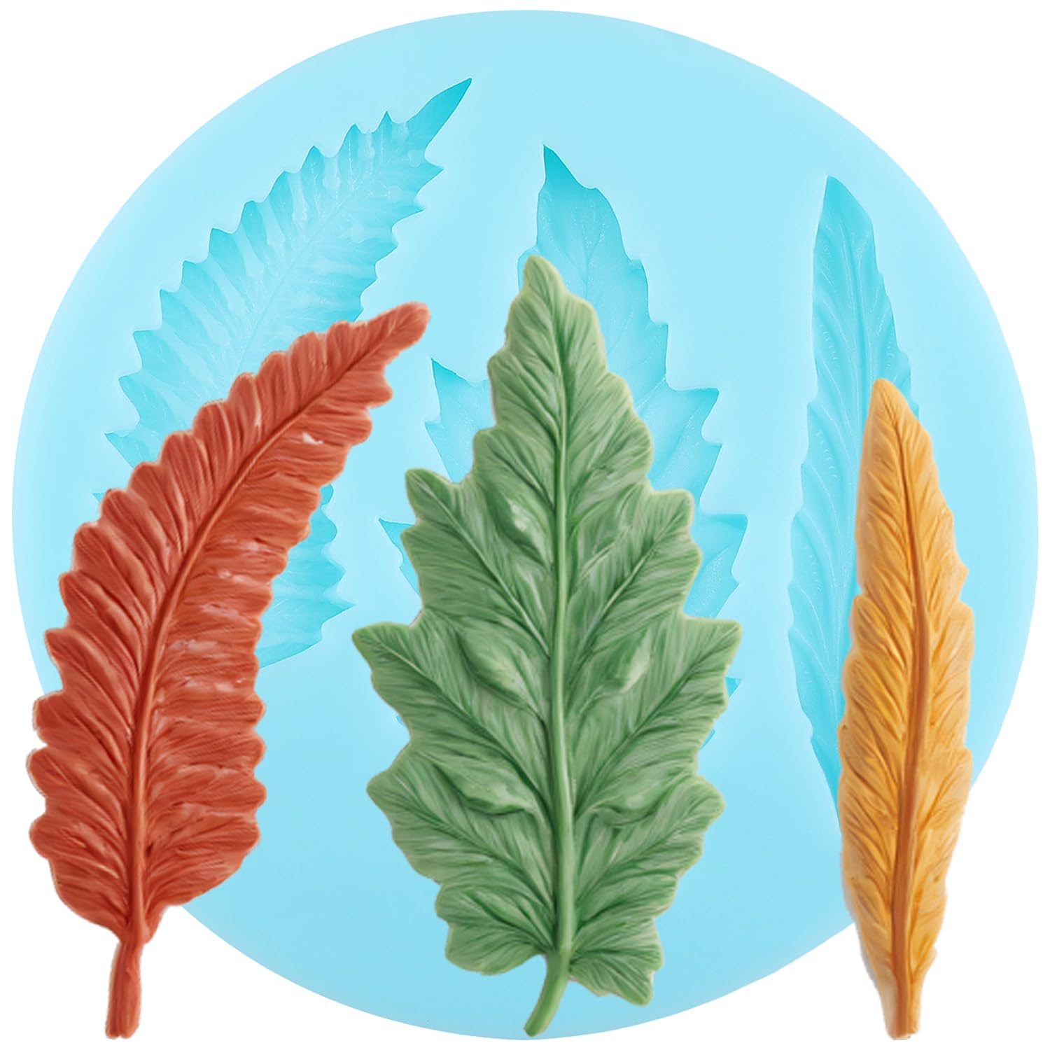 YABONAN Leaf Fondant Molds Fern Leaves Chocolate Silicone Mold