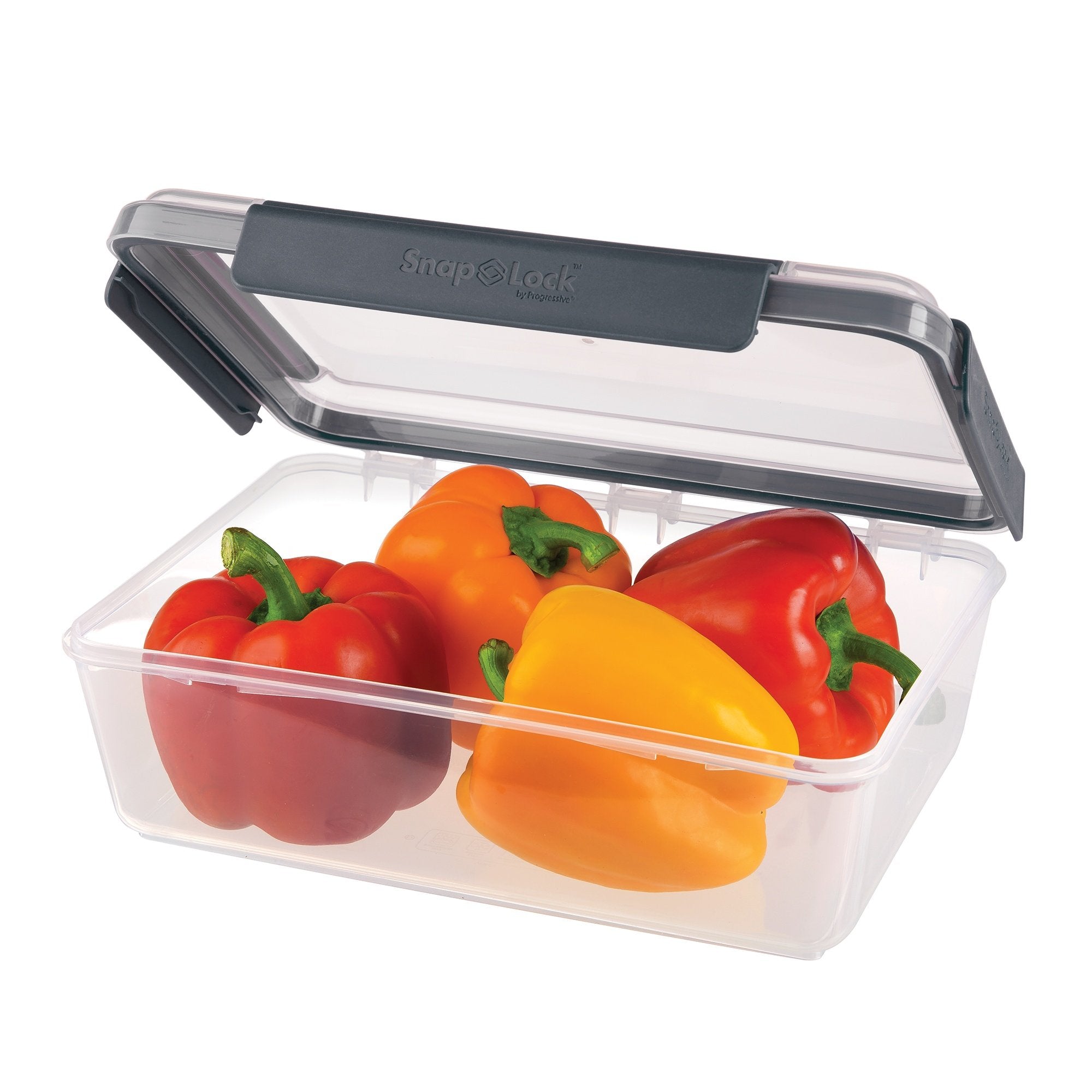 Snaplock By Progressive 12-Cup Storage Container - Gray, Easy-To-Open, Leak-Proof Silicone Seal, Snap-Off Lid, Stackable, Bpa Fr