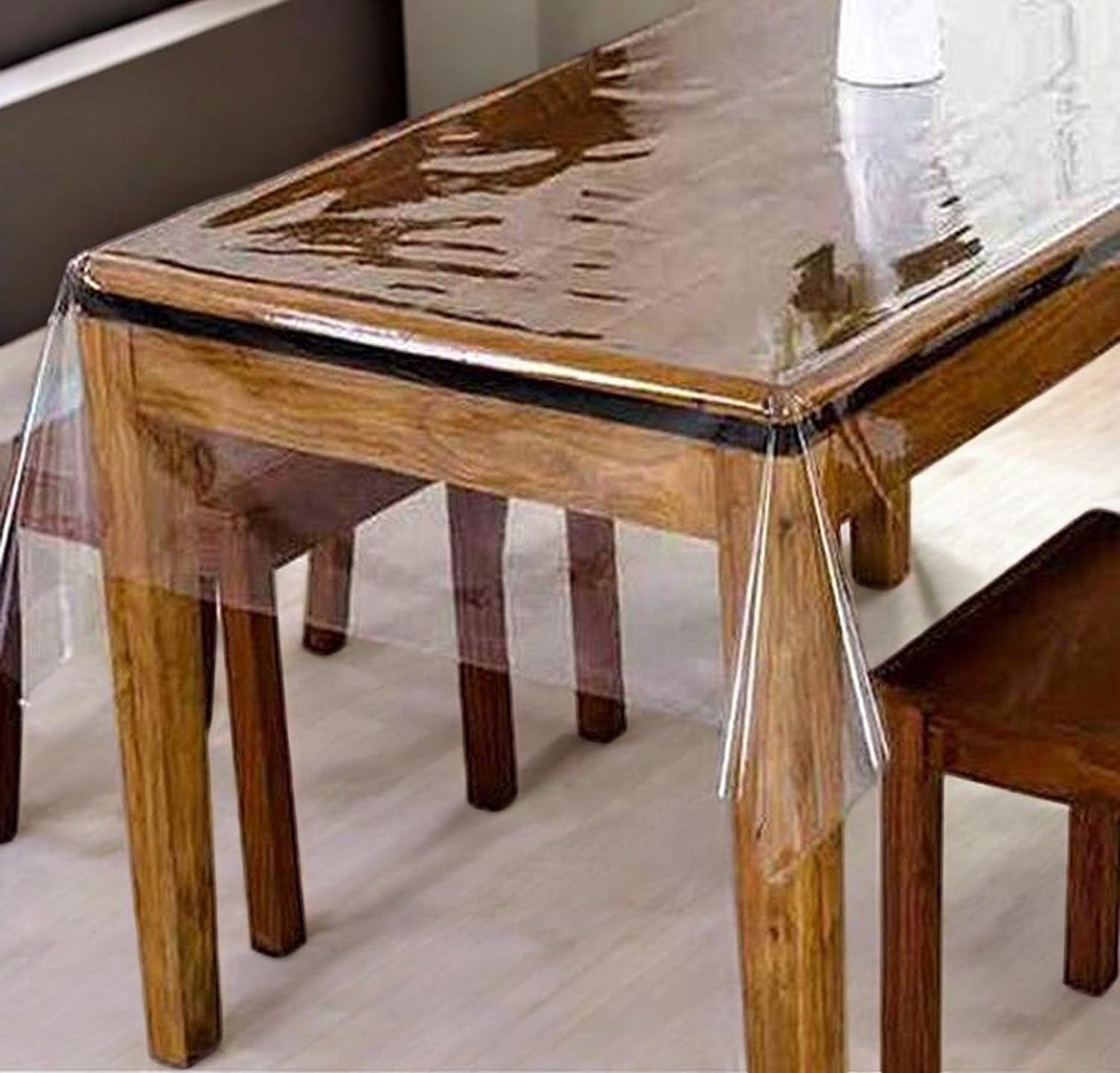 CASANEST PVC Transparent Waterproof Clear Table Cover 24 Seater Without Border Or Lace40X60 (Width X Length Inches(Imported 