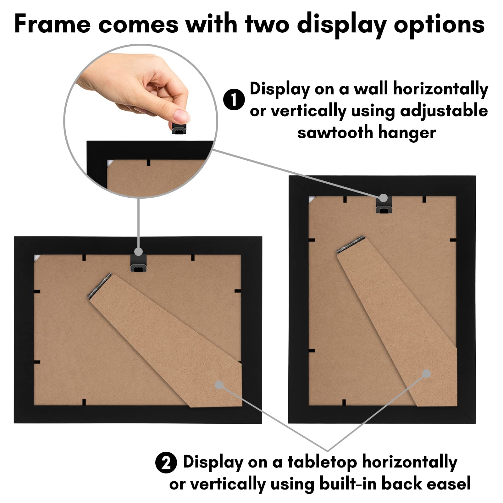 Americanflat 5x7 Picture Frame with Shatter-Resistant Glass - Set of 4 - Use as 4x6 Frame with Mat or Display 5x7 Photo Without