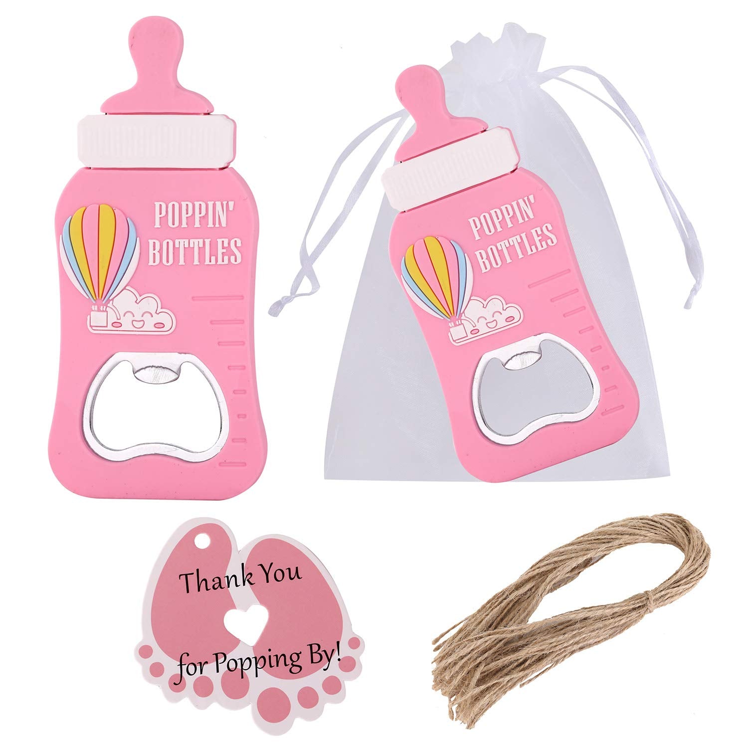24Pack Poppin Bottle Shaped Bottle Opener Girl Baby Shower Favor 1St Birthday Gifts For Guest Kids Birthday Party Favor Mom-To-B