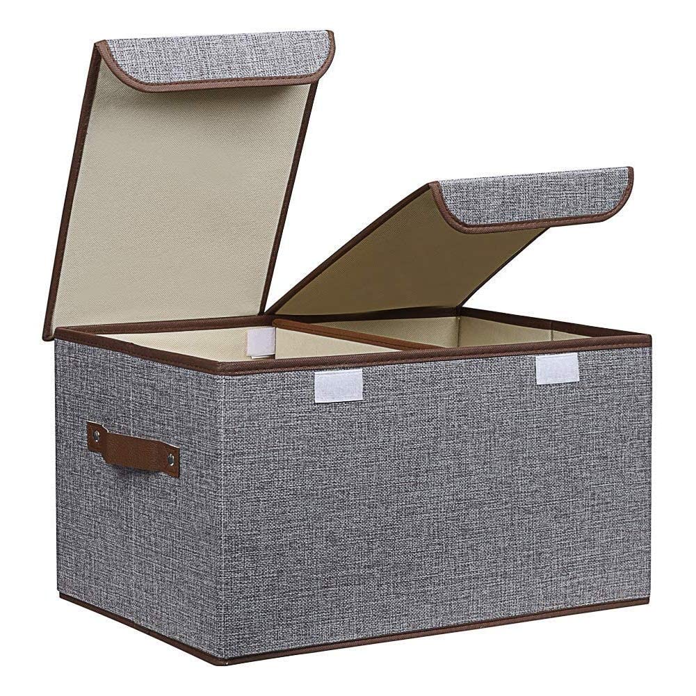 Tekcool Foldable Cloth Organizer Storage Box For Wardrobe, Closet Basket Bin Organiser For Books, Toys, Other Supplies With Lid 