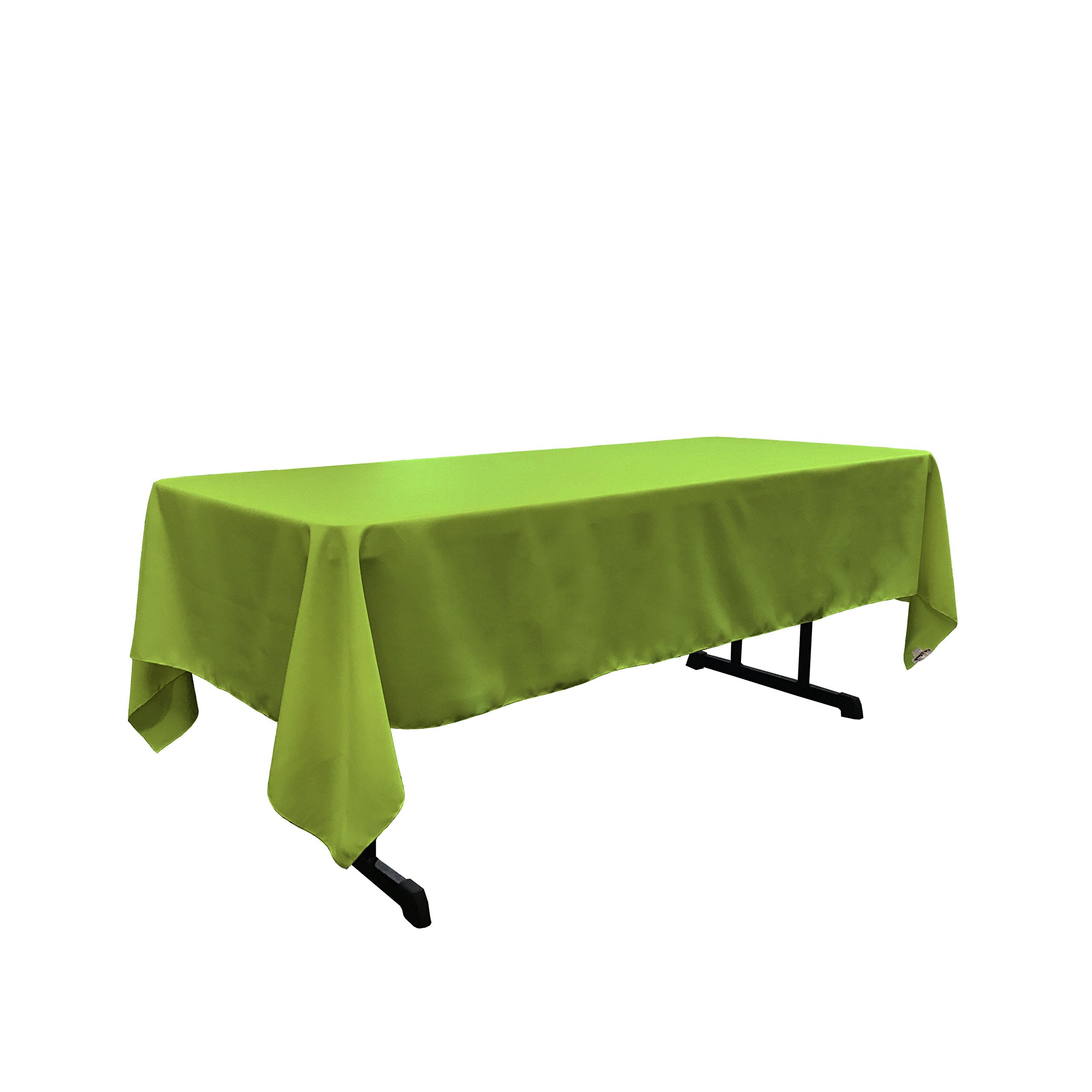 LA Linen Polyester Poplin Rectangular Tablecloth  60 by 126-Inch  Lime