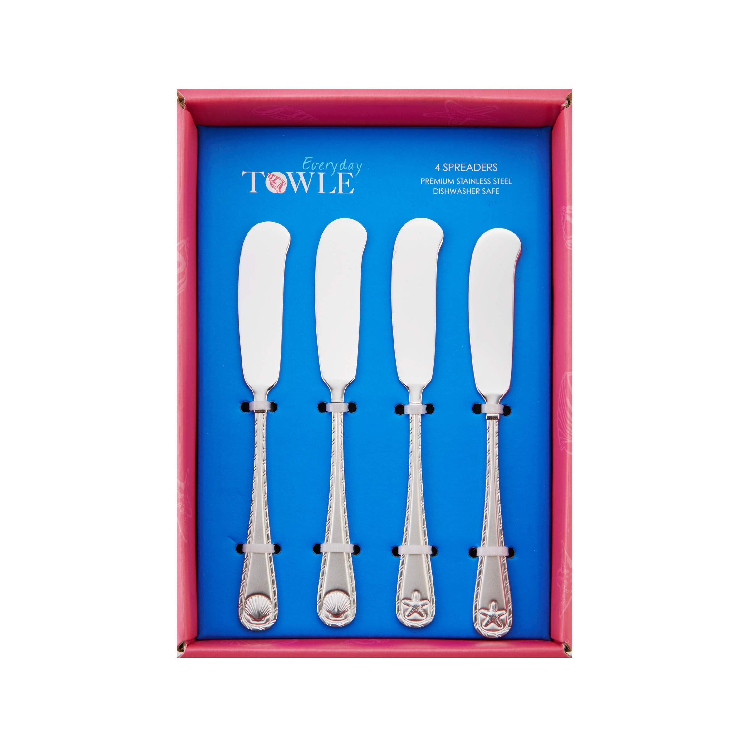 Towle Living Antigua Frost Spreaders, Set Of 4, Stainless Steel