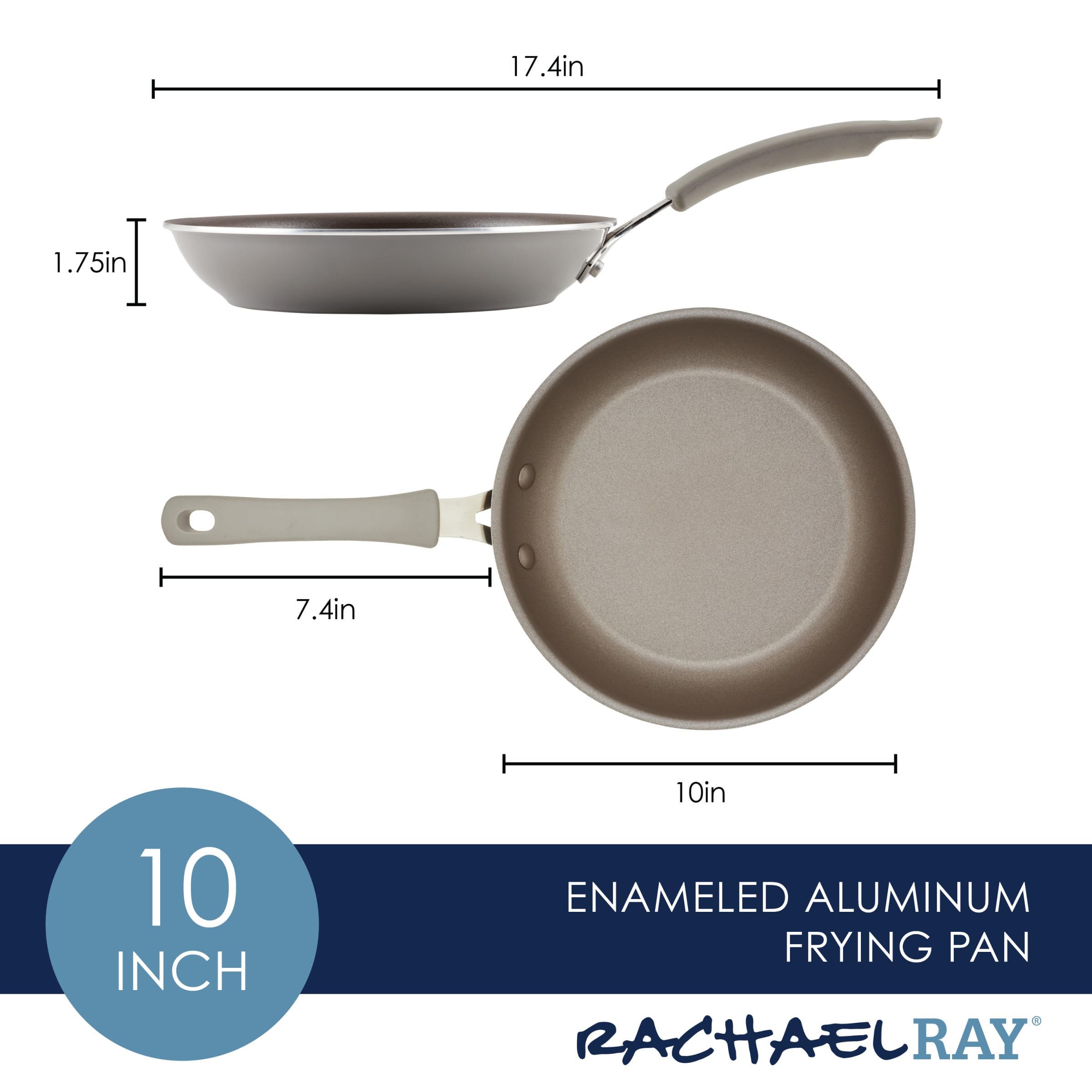 Rachael Ray Cook + Create Nonstick Frying Pan/Skillet, 10 Inch, Gray