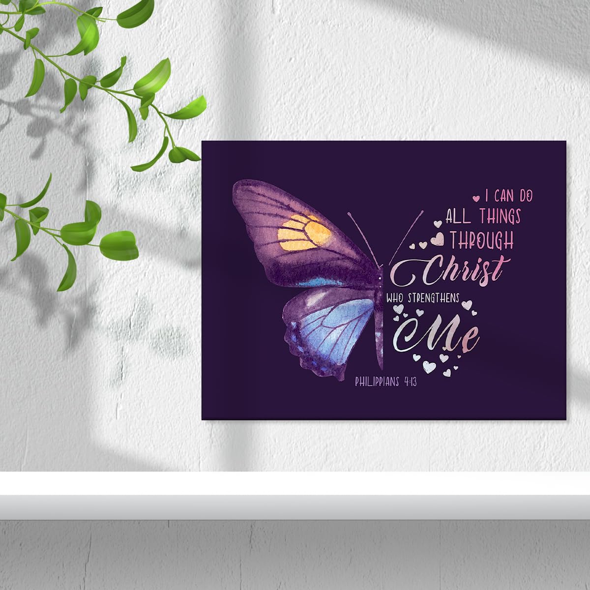 Inspirational Christian Wall Decor,I Can Do All Things Through Christ Who Strengthens Me Philippians 4:13 Bible Verses Canvas Po