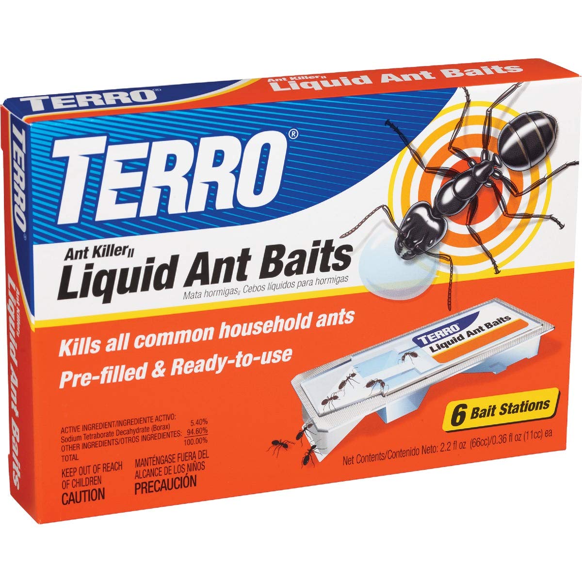 Terro 300 Liquid Ant Killer Bait Stations Traps (Pack Of 6 Stations)-New Condition