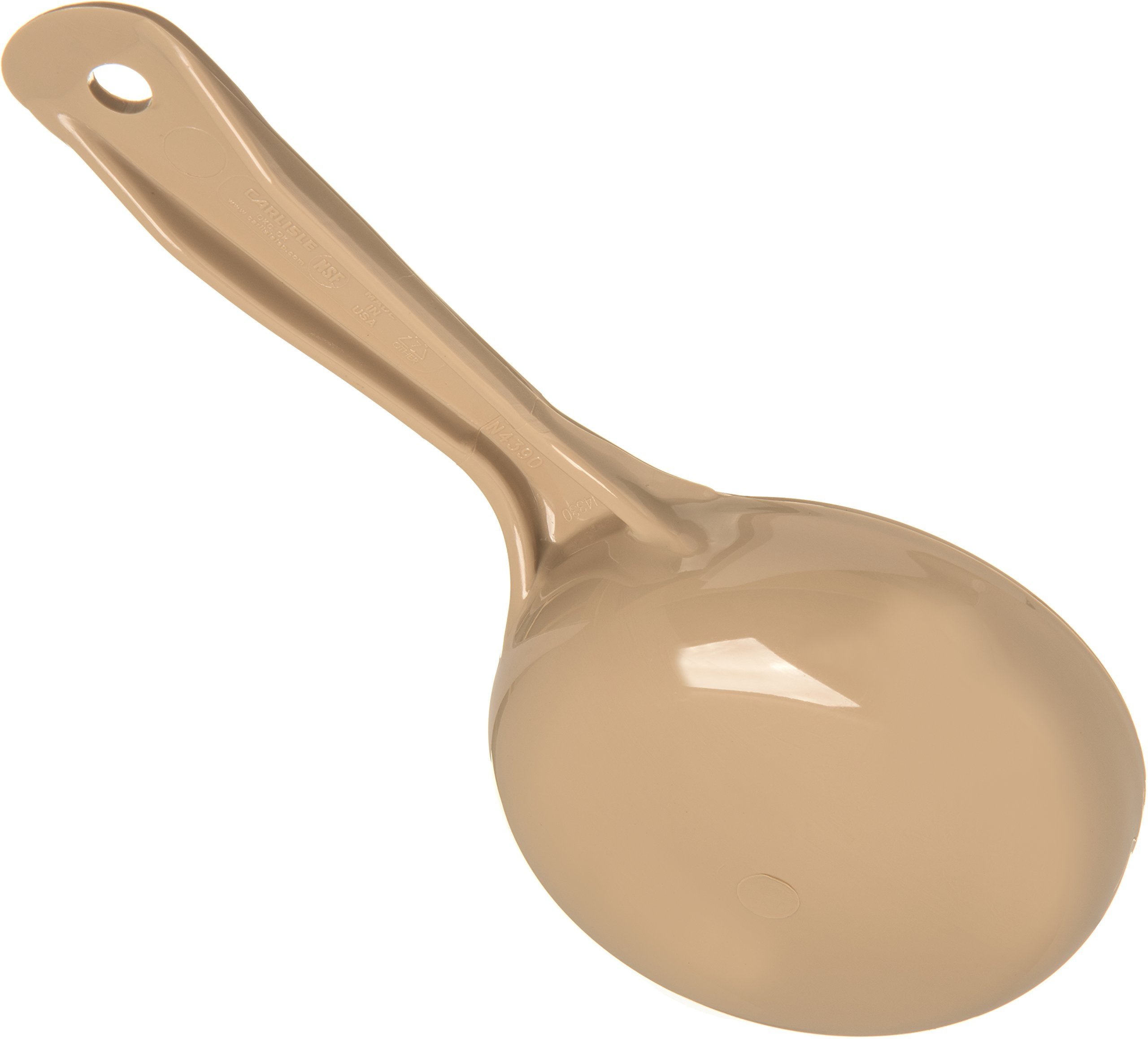 Carlisle Foodservice Products Measure Miser Plastic Measuring Spoon With Short Handle, 6 Ounces, Beige (Pack Of 12)