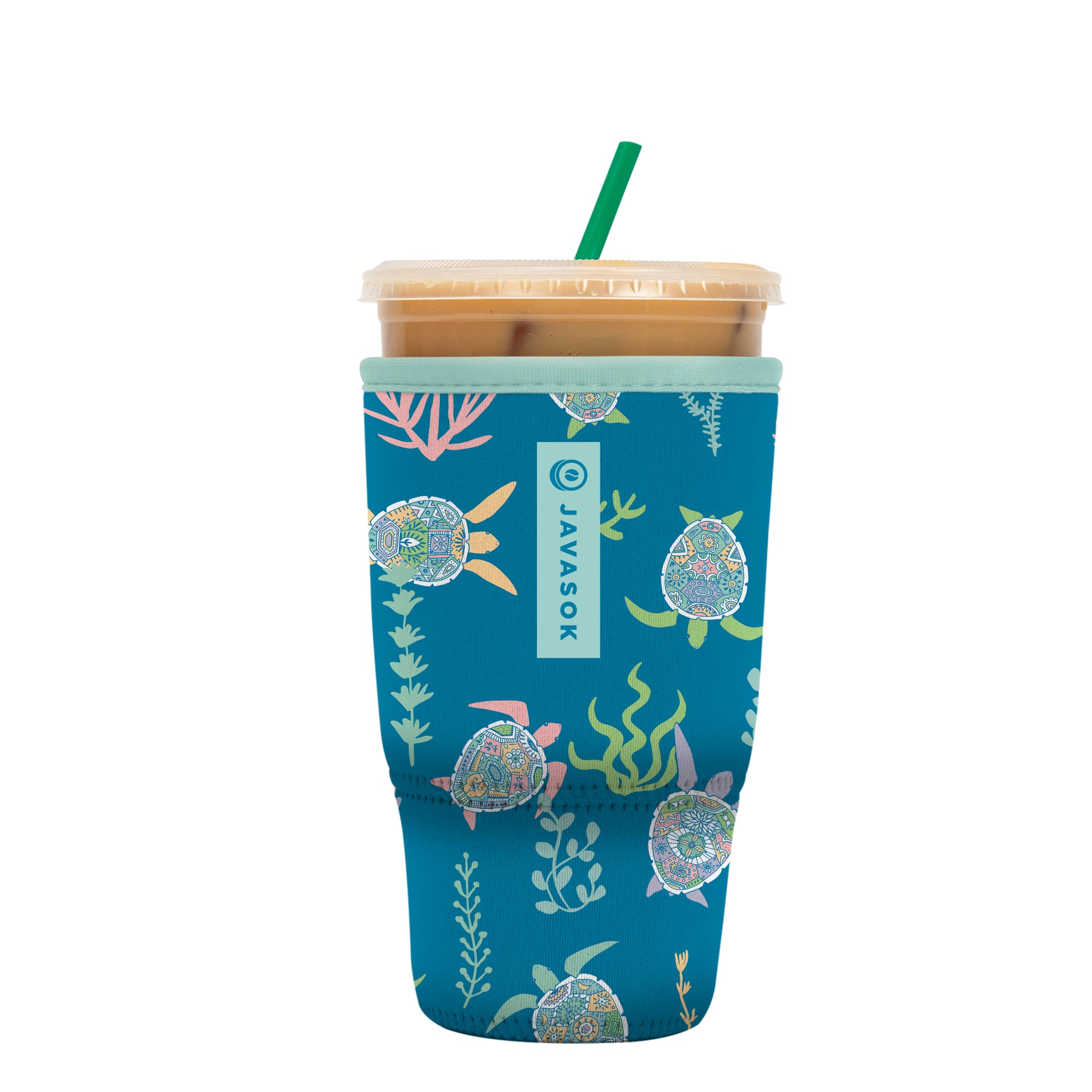 Sok It Java Sok Iced Coffee & Cold Soda Insulated Neoprene Cup Sleeve (Turtle-Y Awesome, Large: 30-32Oz)