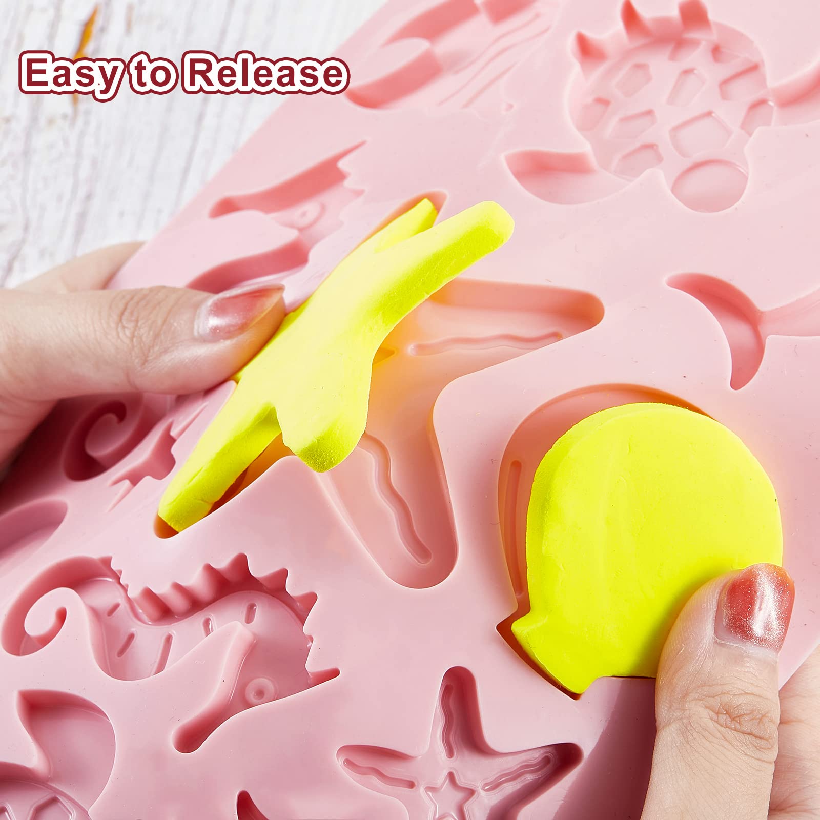 Ur Urlifehall 2 Pcs Marine Organism Food Grade Silicone Moulds Ocean Animal Fondant Moulds For Cake Chocolate Candy Biscuits Soa