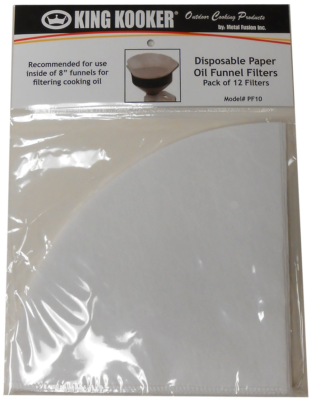 King Kooker Pf10 Disposable Paper Oil Funnel Filters-12 Pack, Os, Multi