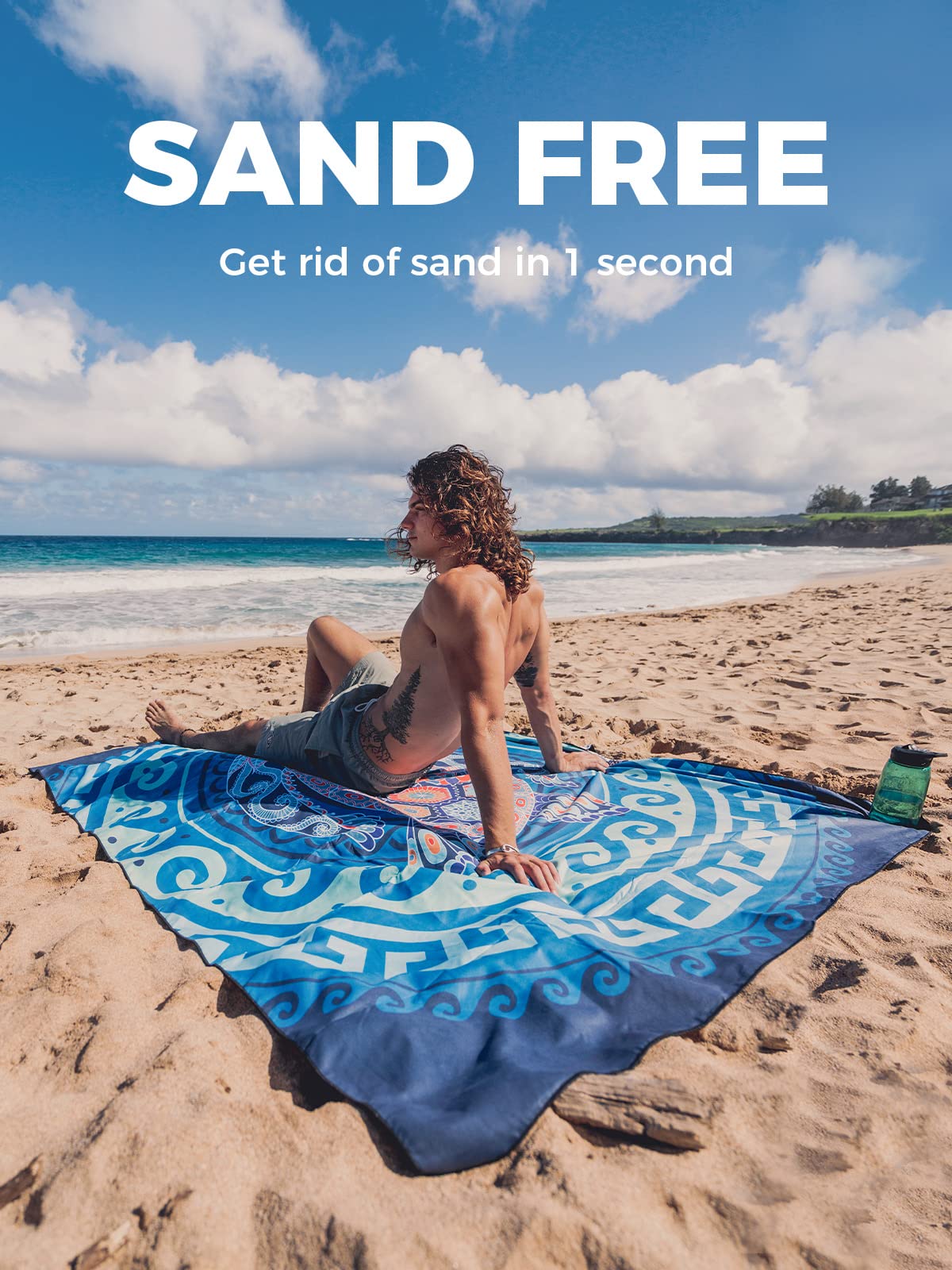 OCOOPA Microfiber Beach Towel Fast Drying  Extra Large 71'' x 32'' Sand Free Beach Towel Super Lightweight Towels for Swimming Pool  Camping  Picnic  Yoga Gym Sports