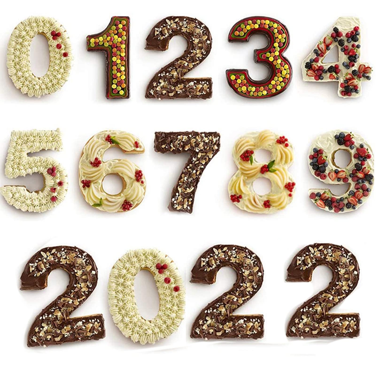 Meajore 3D Large Number Cake Mould,Silicone Baking Letter Ectangle Novel Cake Tins For Birthday Festival And Relationship Marry