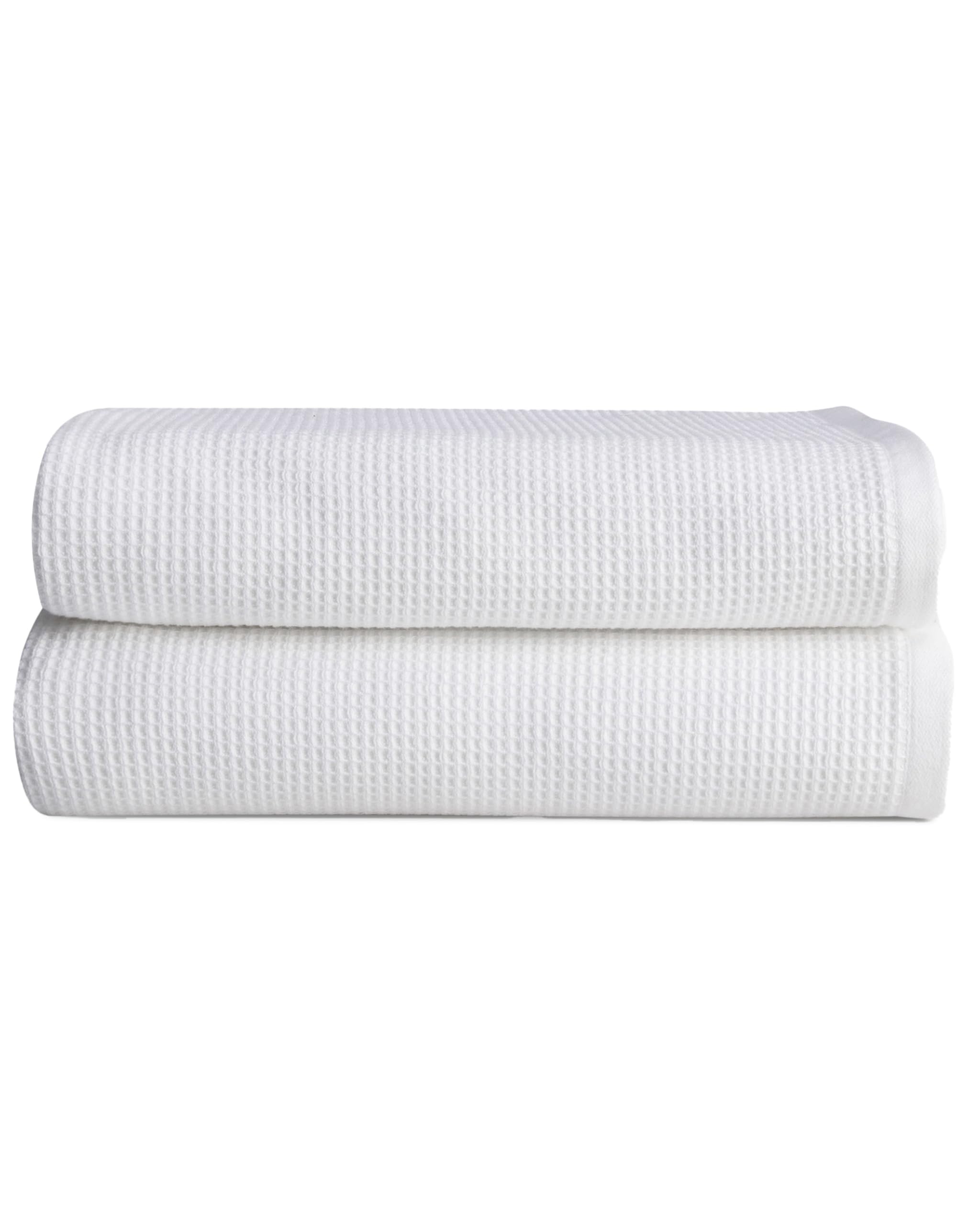 Cozy Earth White Waffle Terry Washcloths- Made from Cotton & Viscose from Bamboo, Plush, Absorbent, Soft