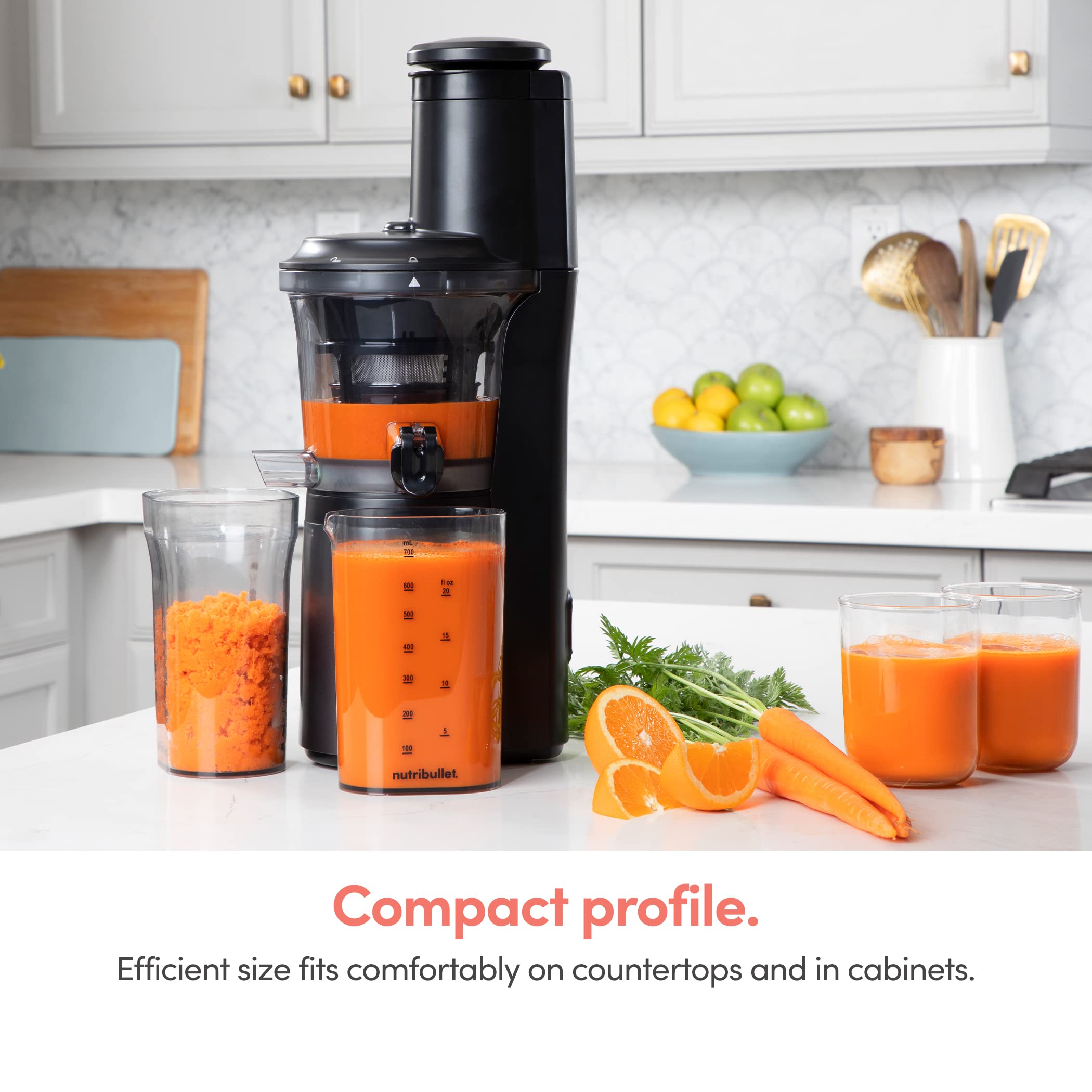 Nutribullet Slow Juicer, Slow Masticating Juicer Machine, Easy To Clean, Quiet Motor & Reverse Function, Bpa-Free, Cold Press Ju