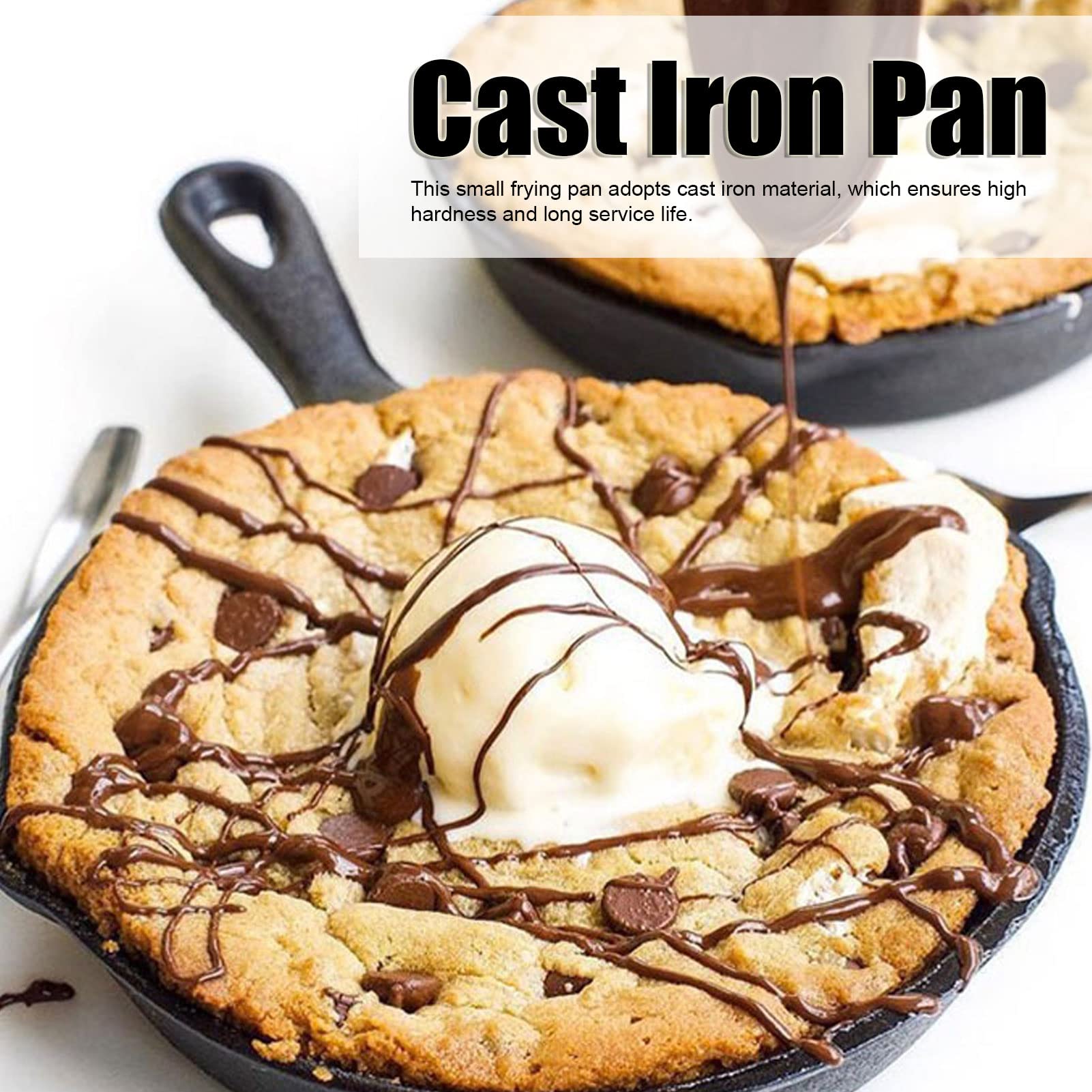 Cast Iron Skillet, Non Stick Skillet Pan Small Pre Seasoned Cast Iron Frying Pan Cookware For Indoor Outdoor Cooking, 4 Inch(10C