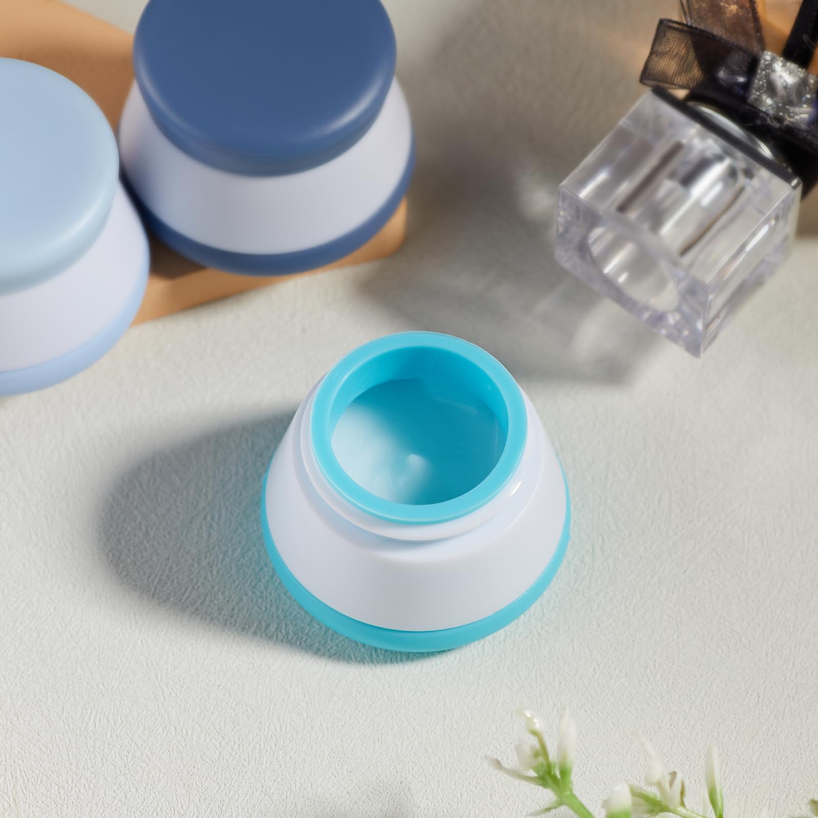 Insfit Travel Containers For Toiletries, Tsa Approved Silicone Cream Jars, Travel Size Containers With Lids, Bpa Free Leakproof