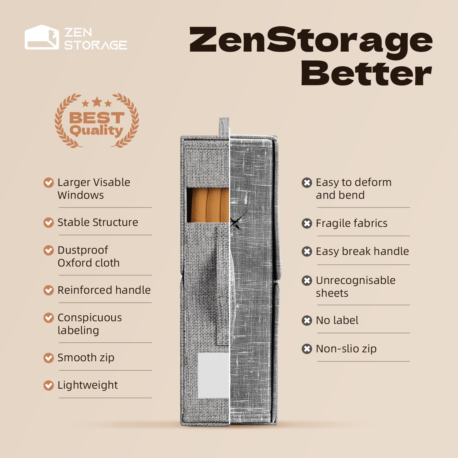 4 Pack Sheet Storage Box (King & Queen Size) with handle, Foldable Sheet Set Organizer for Closet, Sheet Organizer for Blanket,