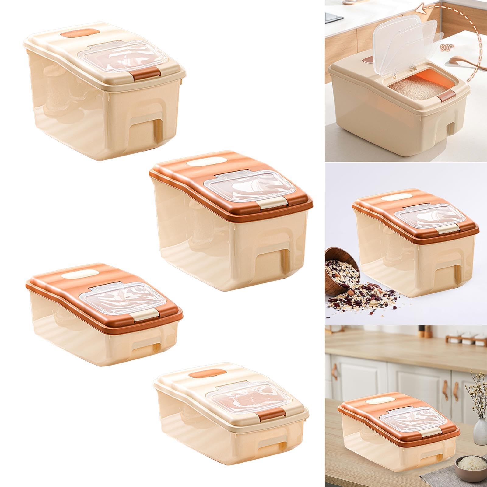 Enakshi Cereal Rice Food Storage Container Airtight Leakproof Grain Rice Storage Bin Capacity 10Kg White Lid| Kitchen, Dining & 