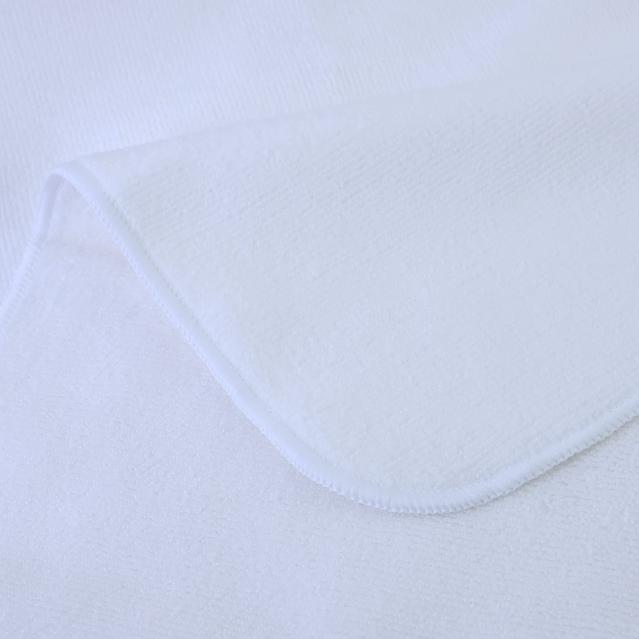 POLYTE Professional Quick Dry Lint Free Microfiber Hair Drying Salon Towel, 20 x 40 in, 2 Pack (White)