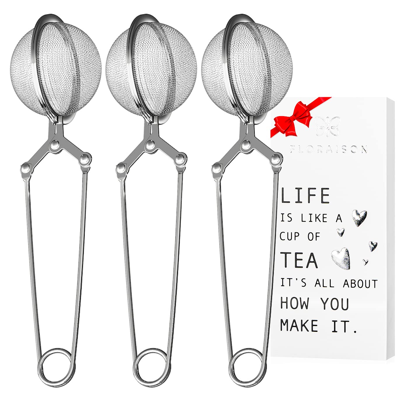Snap Ball Tea Strainer 3 Pack Tea Infuser With Handle Tea Mesh Infuser Snap Ball Strainer Steep Loose Leaf Tea Infuser Fine Mesh