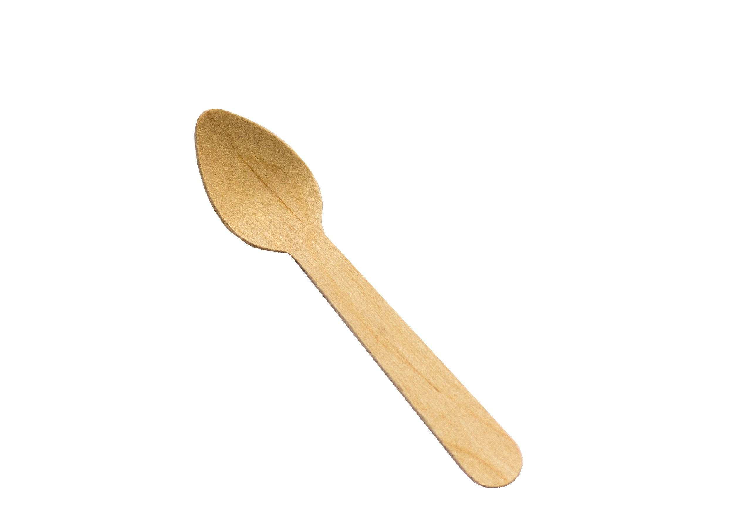 Perfect Stix - Green Spoon 110-100 Green Spoon 110 Birchwood Compostable Cutlery Taster Spoon With Concave, 4-1/2'' Length (Pack