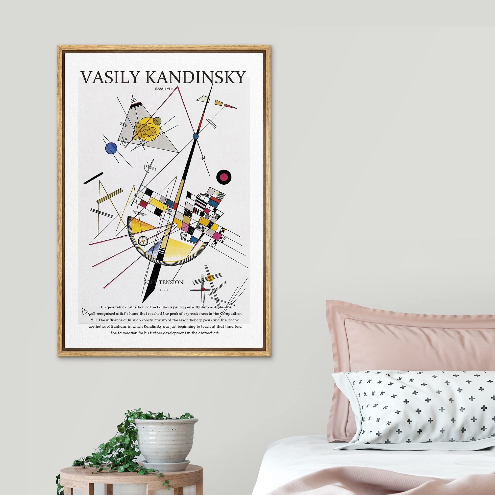 Signleader Framed Canvas Print Wall Art Kandinsky Geometric Polygons Block Abstract Shapes Illustrations Fine Art Contemporary R
