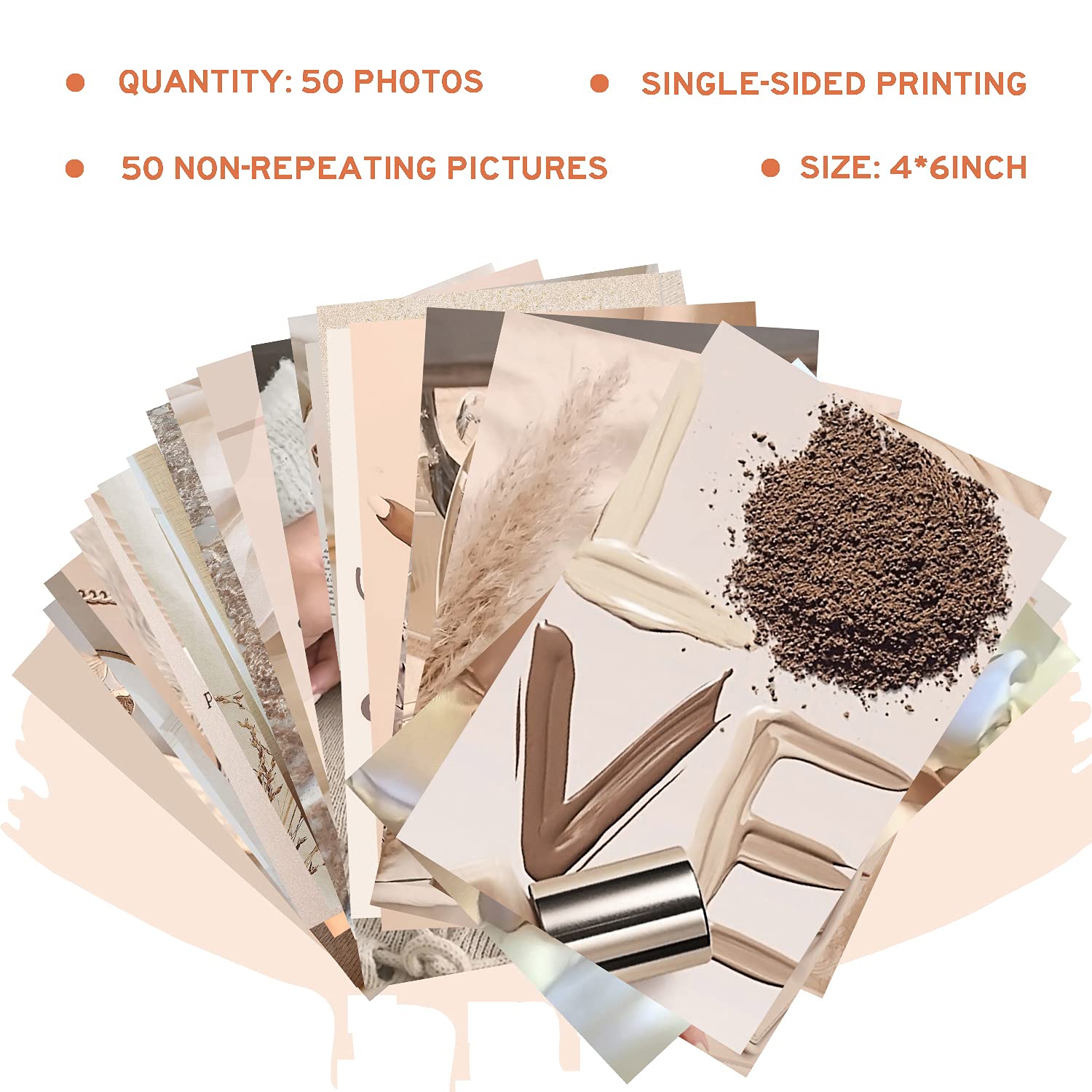 WOONKIT Beige Wall Collage Kit Aesthetic Pictures  Room Decor Aesthetic  Room Decor for Teen Girls  Photo Collage Kit for Wall Aesthetic  Room Decor for Bedroom Aesthetic  Trendy Teen  50PCS 4X6 IN
