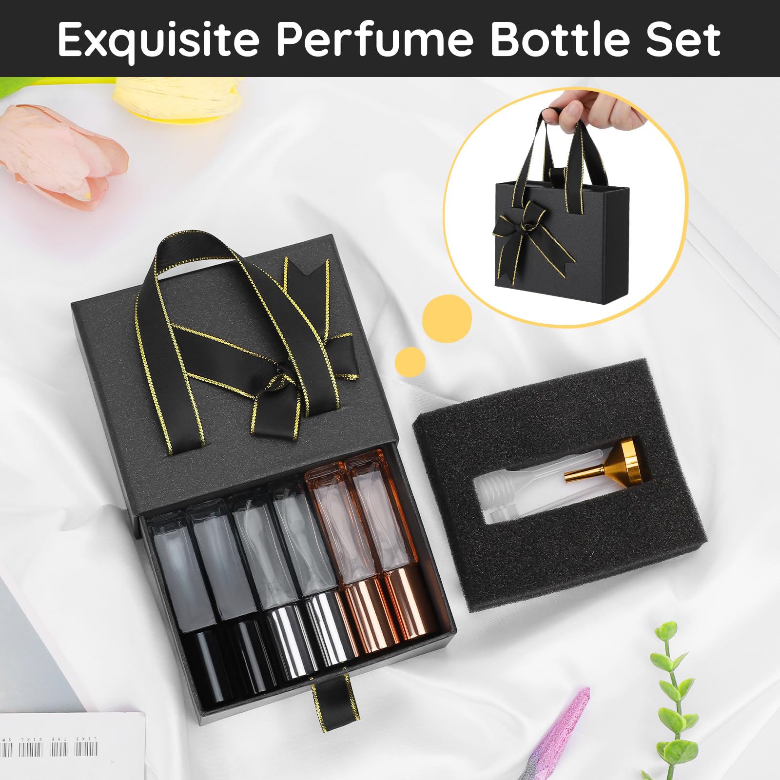 Segbeauty 6 Pack Perfume Atomizer, 10Ml Refillable Travel Perfume Atomizer With Gift Box, Glass Mini Perfume Spray Bottles Porta