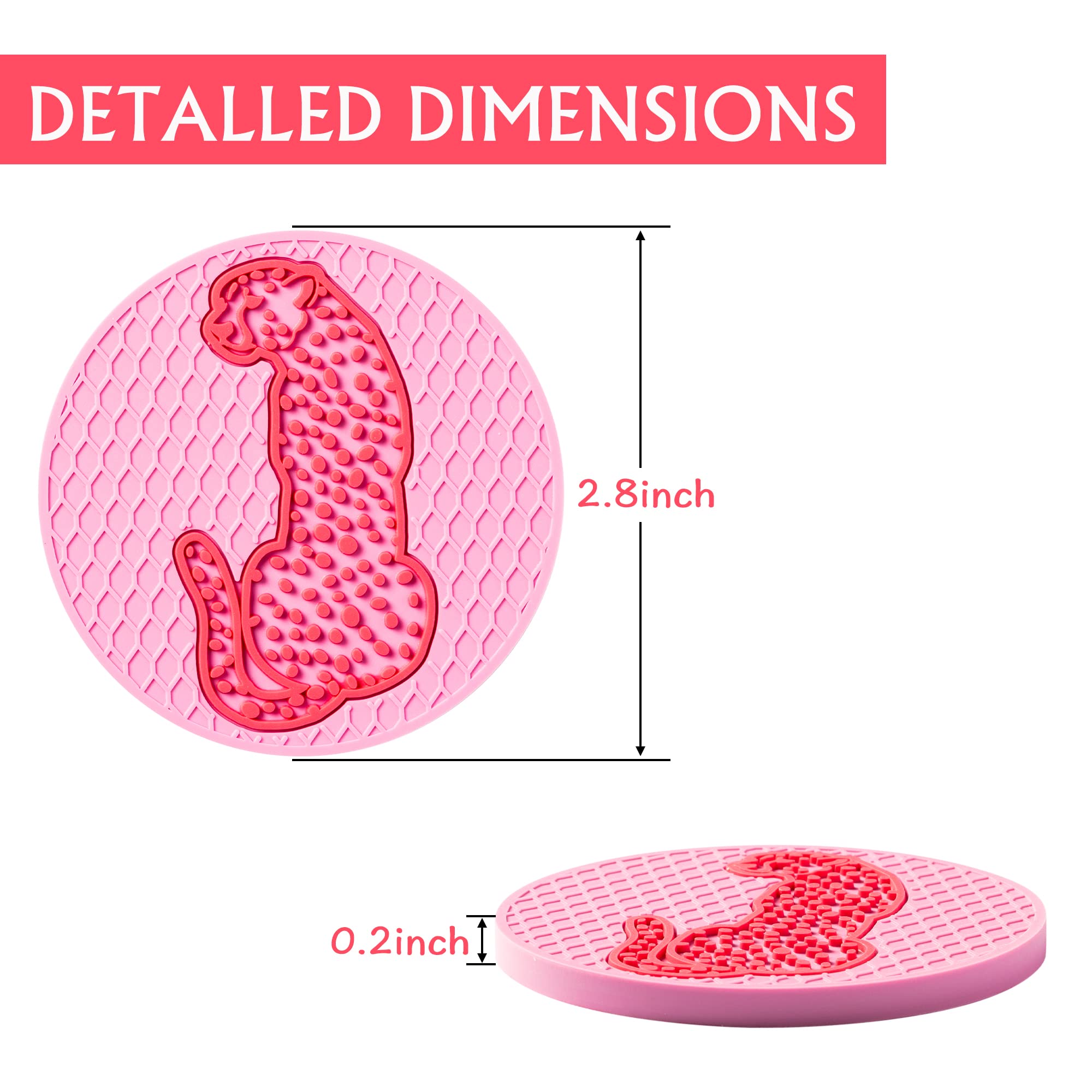 Aellasnervalt 4Pcs Preppy Car Cup Coaster Smile Face Lightning Bolt Leopard Lip Silicone Drink Coasters Non-Slip Heat Resistant