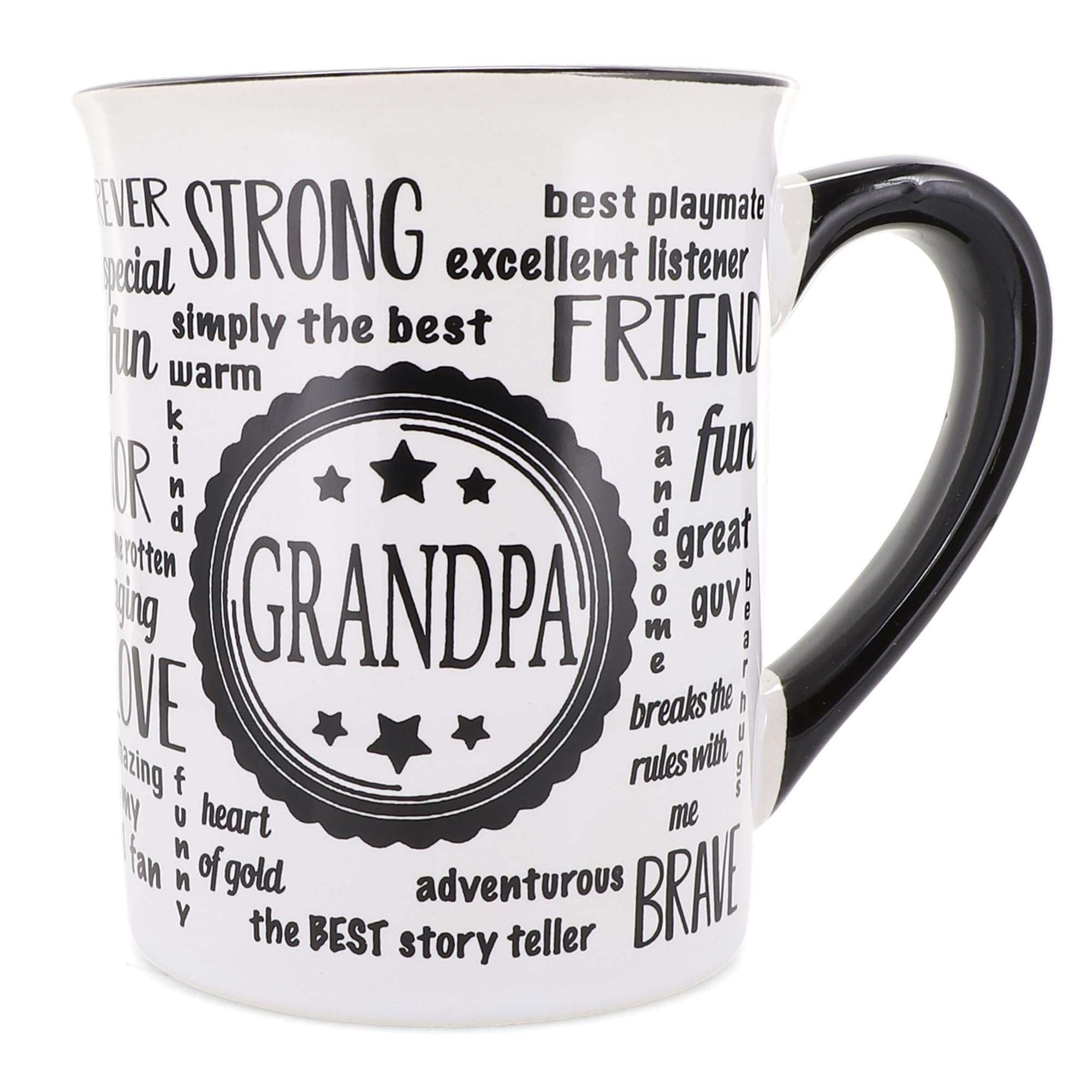 Cottage Creek Grandpa Mug, 16Oz Ceramic Gift Boxed Black And White Grandpa Coffee Cup, Grandpa Gifts For New Grandparents, Gifts