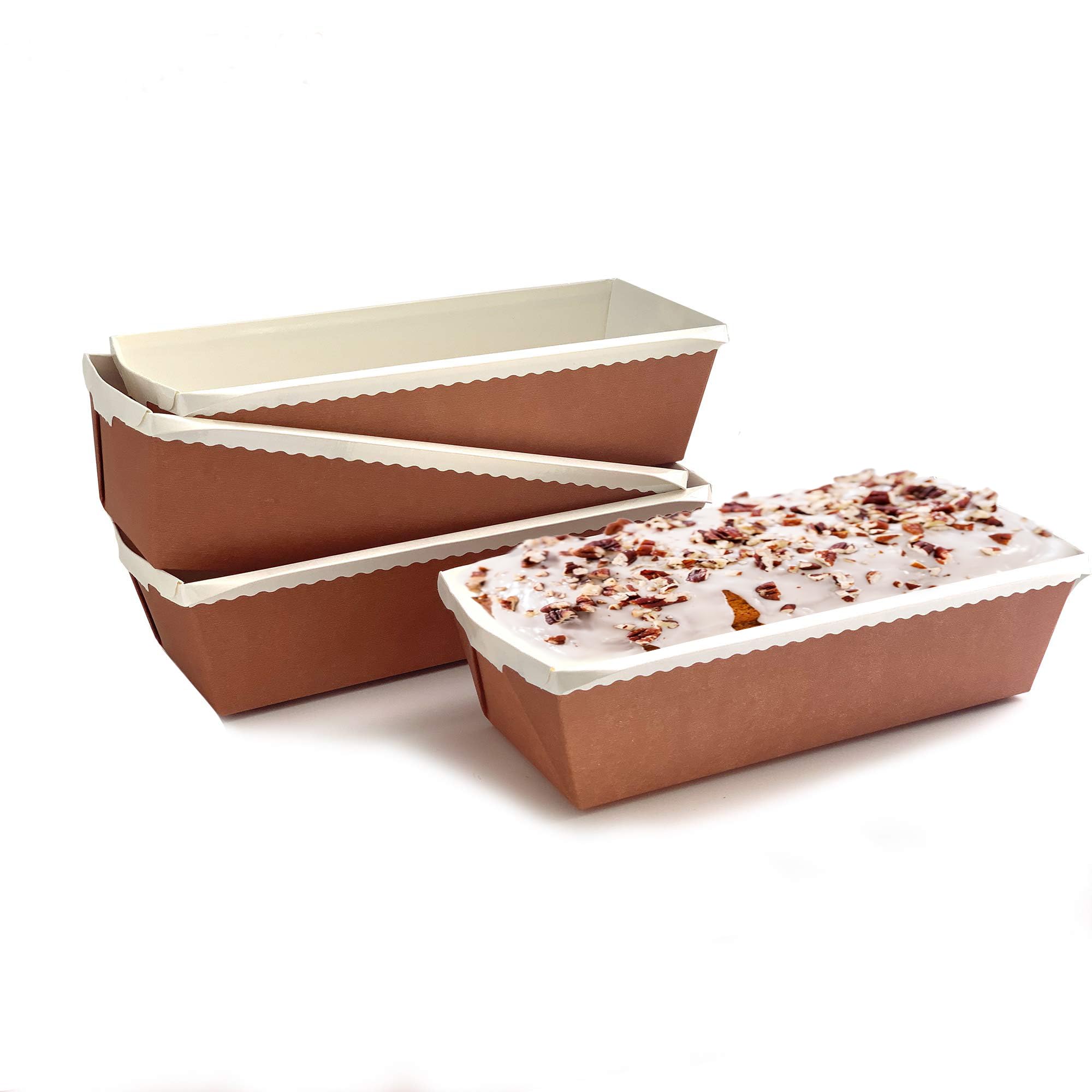 Paper Loaf Pans - 24Pcs, 6.5    X 2.5   , 1.75   , 14Oz - Oven, Microwave & Freezer Safe - Paper Cake Pans You Can Take From Bak