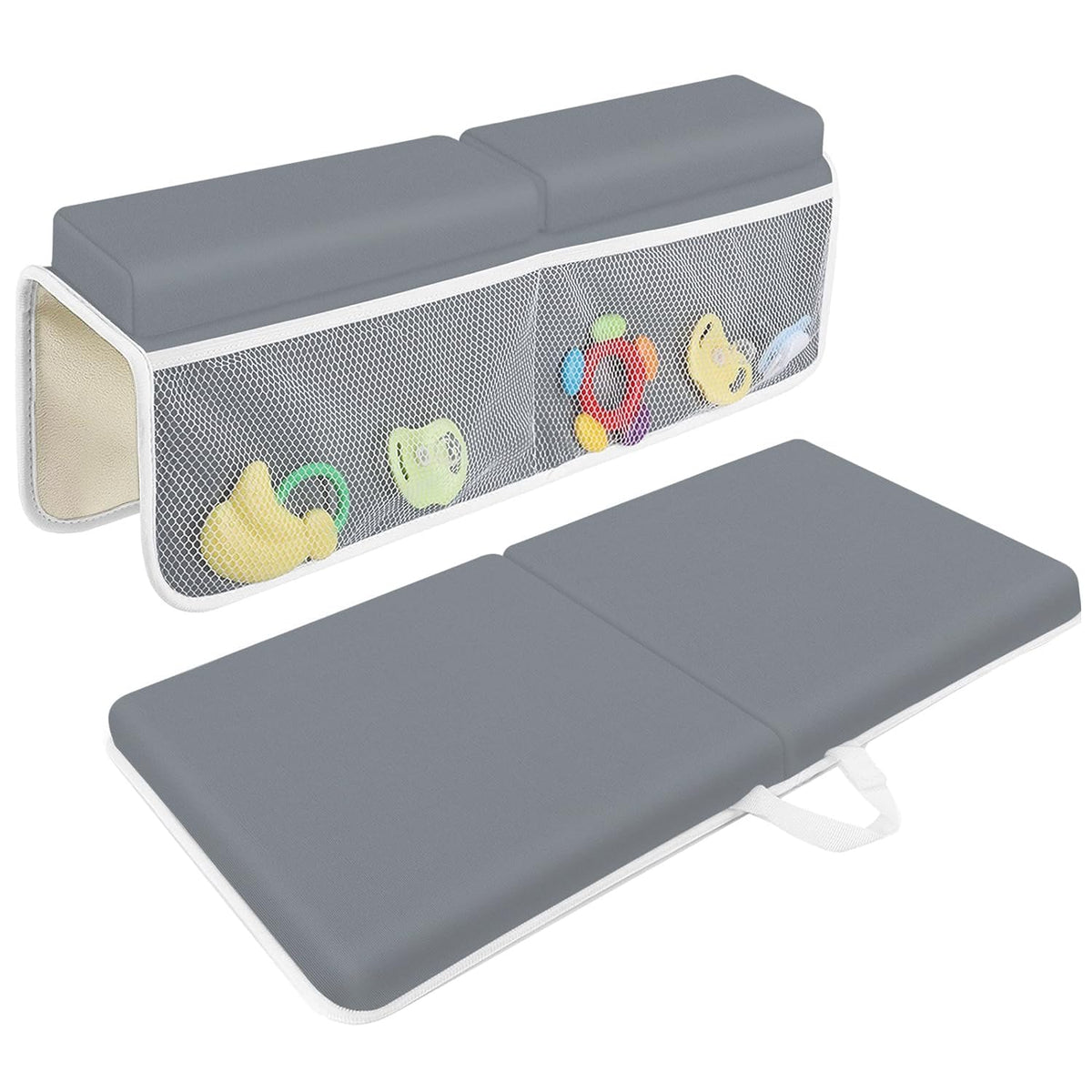 Jjgoo Bath Kneeler With Elbow Rest Pad Set, 1.5 Inch Kneeling Pad Mat For Bathtub Baby Bathing Parents, Painless Foam Mat With T