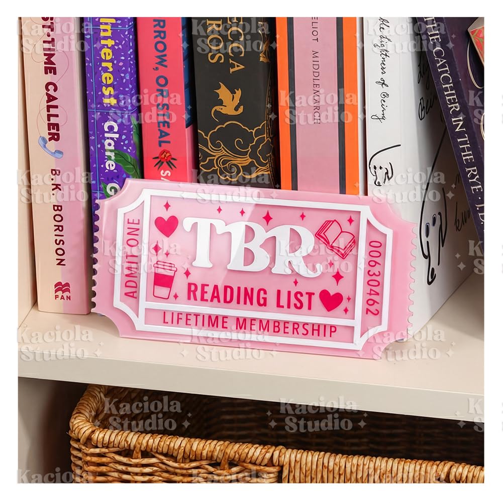 KACIOLA STUDIO Library Sign, Bookish Decor for Book Nook, Gifts for Booklovers/Reader/Women, Bookshelf Book Store Decor, Romanta
