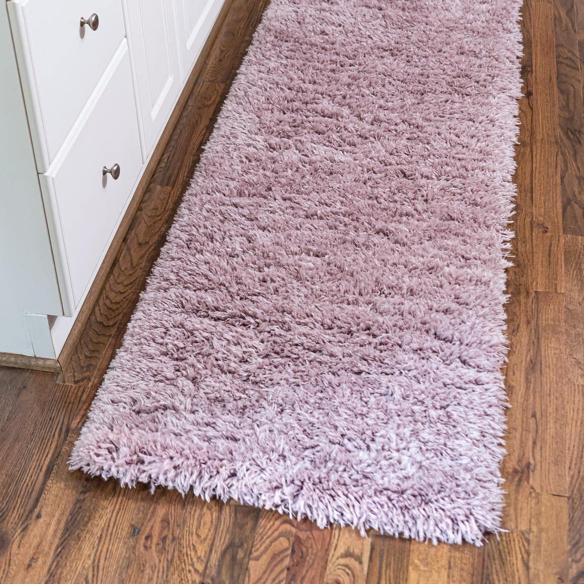 Rugs.com Infinity Collection Solid Shag Area Rug 6 Ft Runner Lavender Shag Rug Perfect for Hallways, Entryways