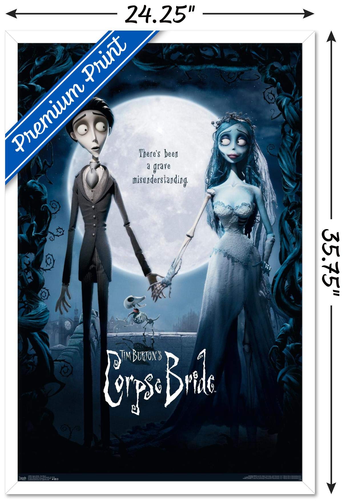 Trends International Tim Burton'S The Corpse Bride - One Sheet Wall Poster, 22.375'' X 34'', White Framed Version