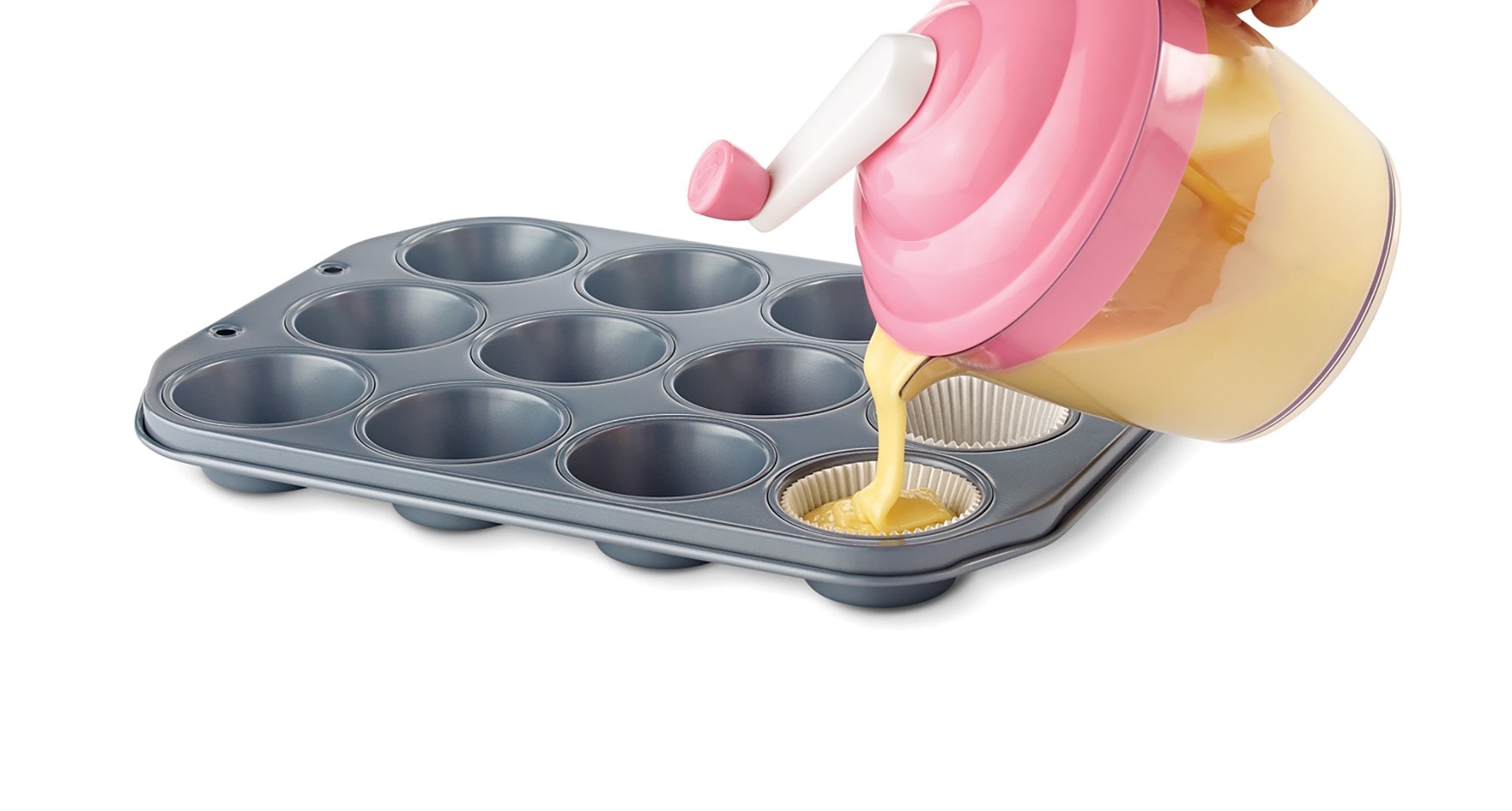 Bakelicious Cupcaker Batter Bowl And Mixer, Pink