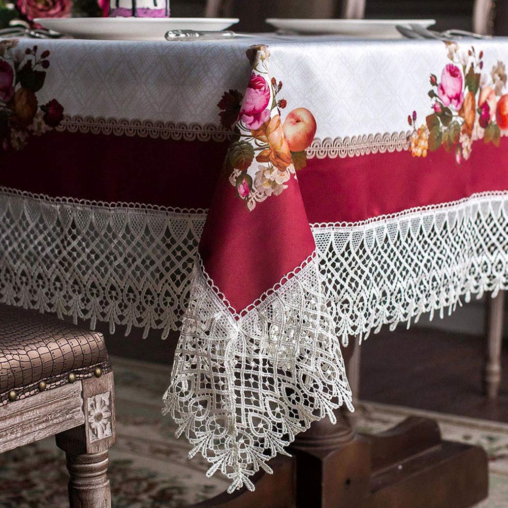 Artable Lace Spring Table Cloth Rectangle Fall Antique Flower Decor Macrame Tablecloth For Outdoor Farmhouse Rustic Kitchen Part